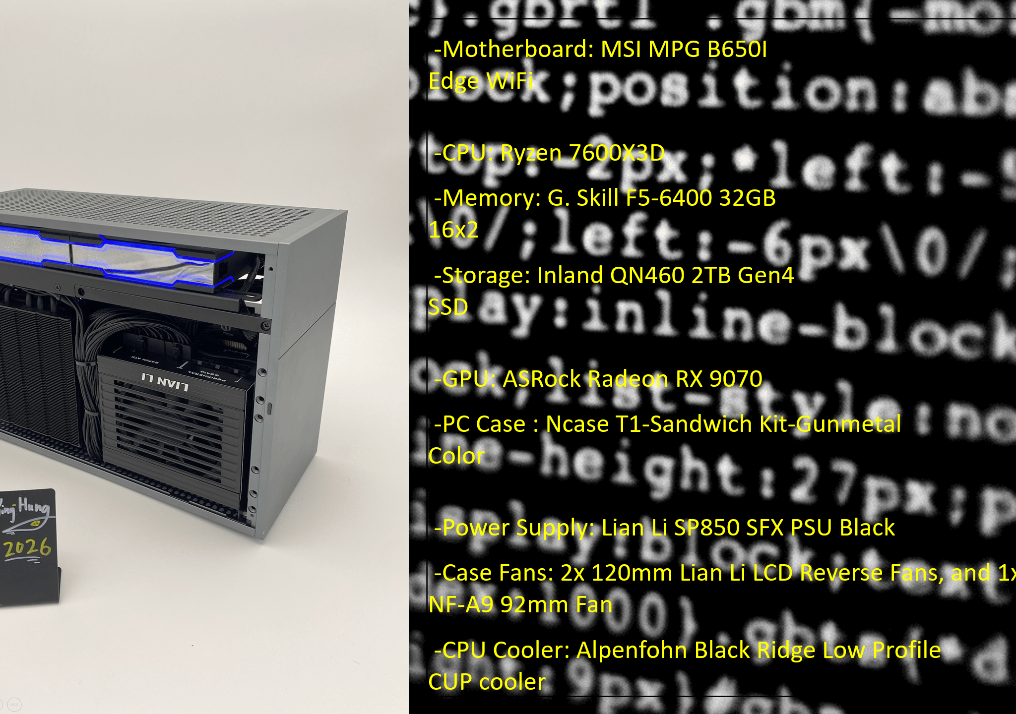 "Look Inside HER! " | 7600X3D | ASRock Radeon RX 9070 | G. Skill DDR5 32GB | 2TB Storage