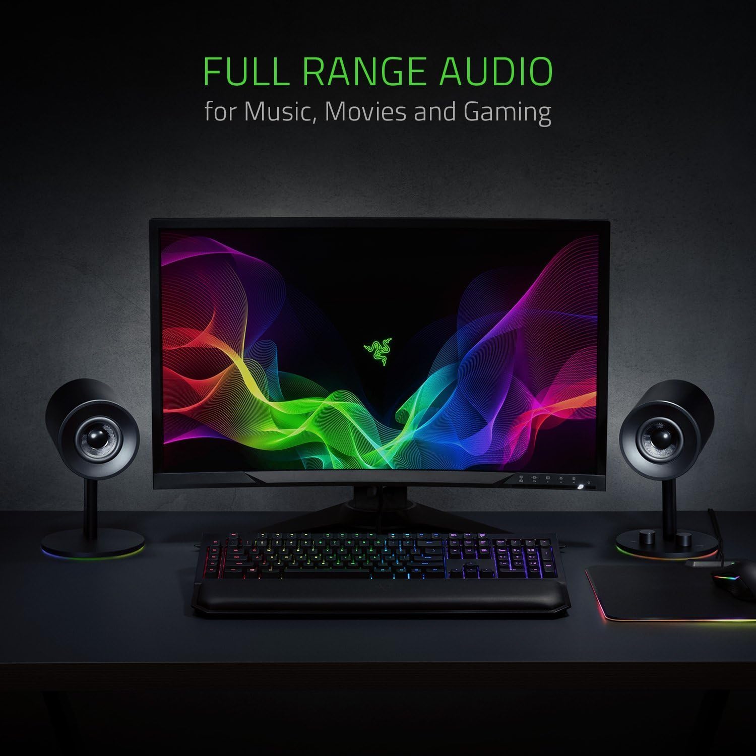 Razer - Nommo V2 X Full-Range 2.0 PC Gaming Speakers (2 Piece) - Black