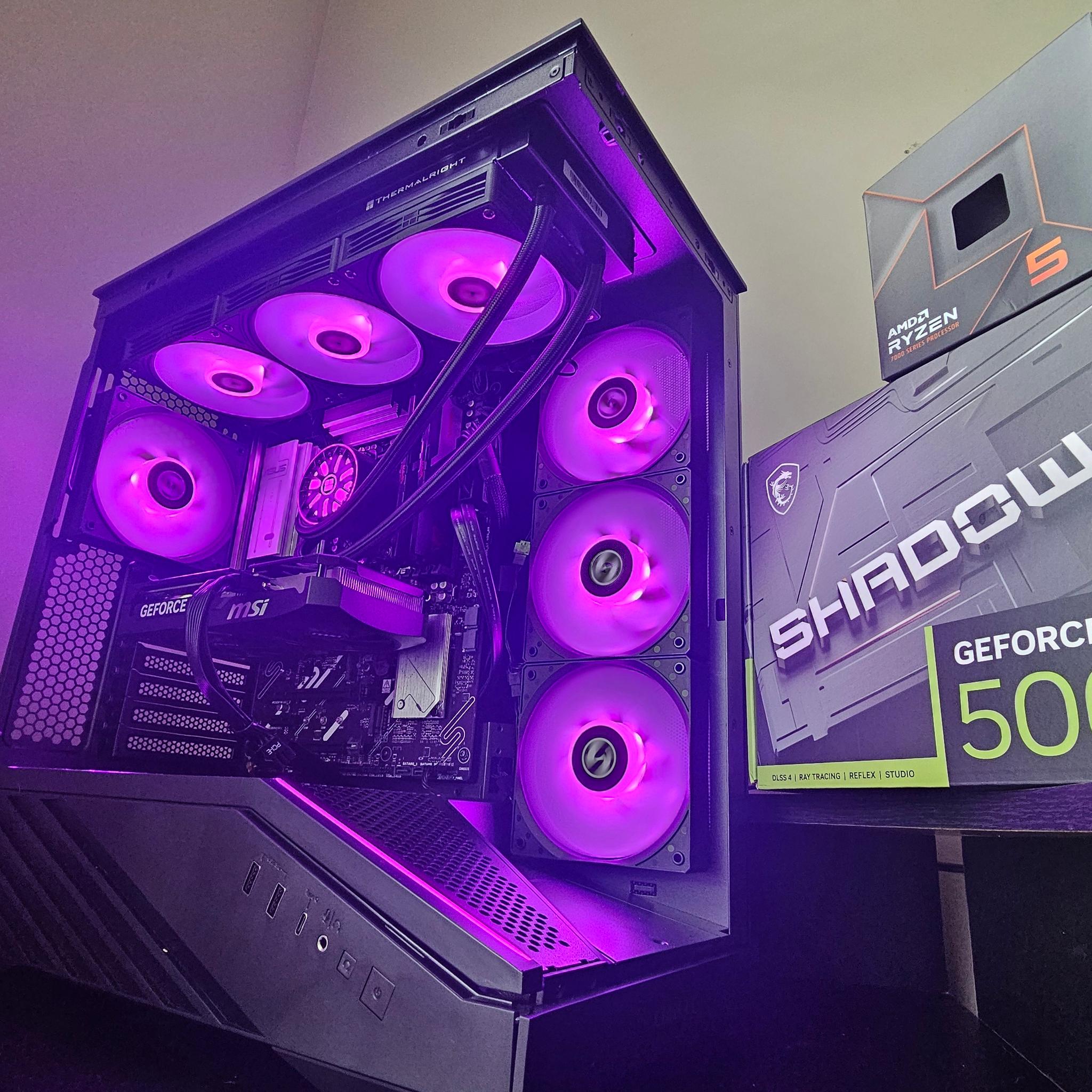 BLACK GAMING PC 1440p 5060ti 16GB RYZEN 5 7600x