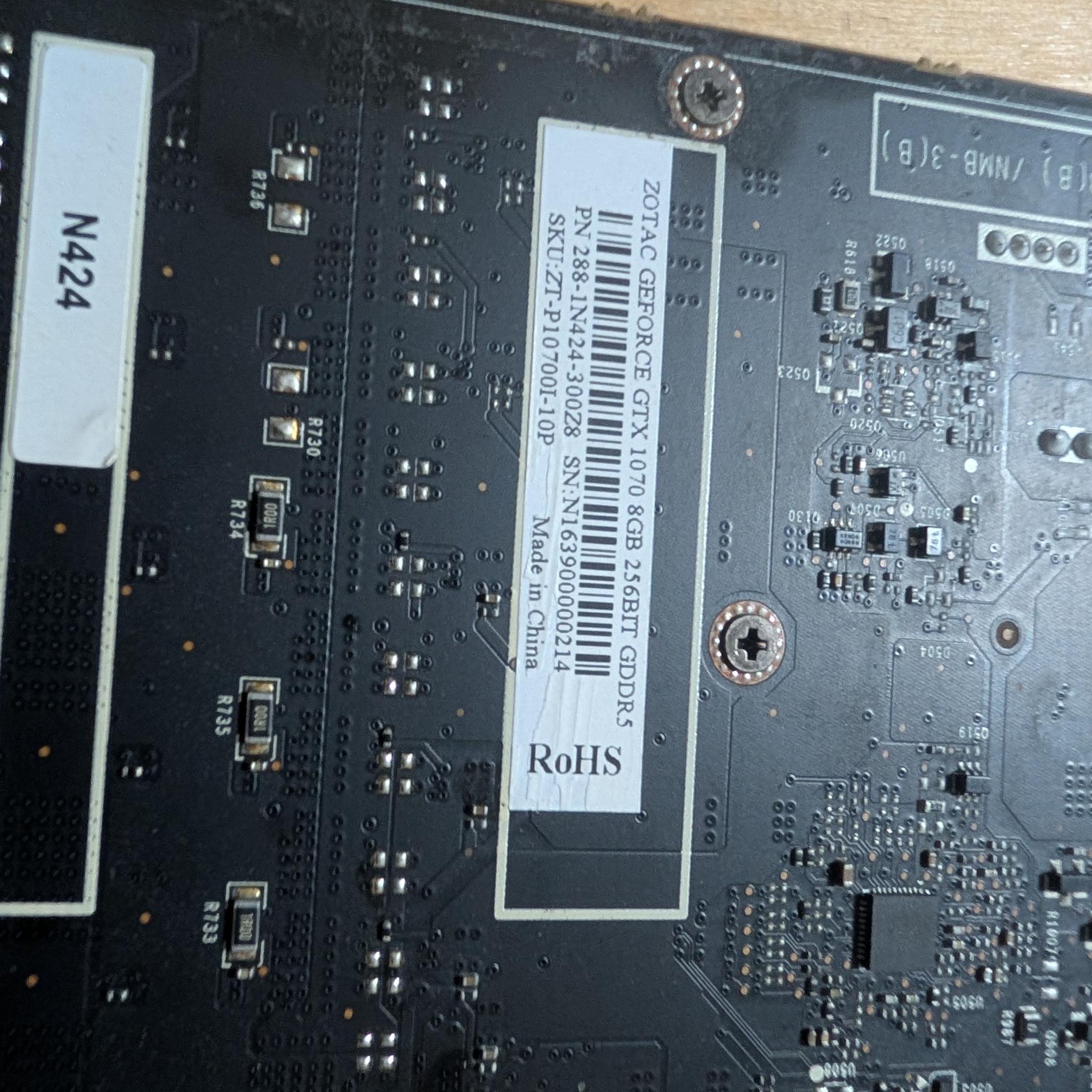 Zotac Nvidia GTX 1070 8GB