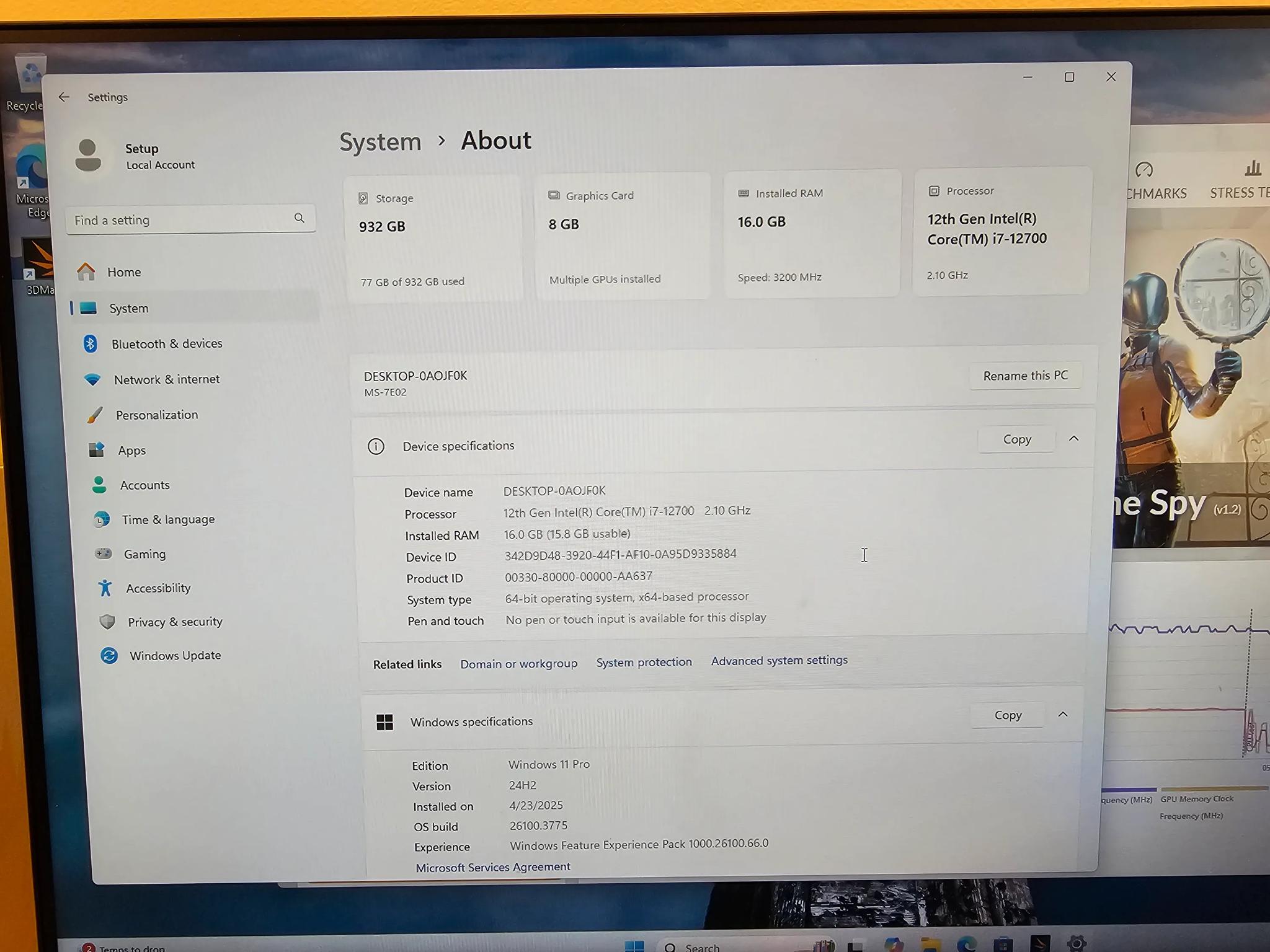Gaming PC i7 12700 RTX 3060Ti
