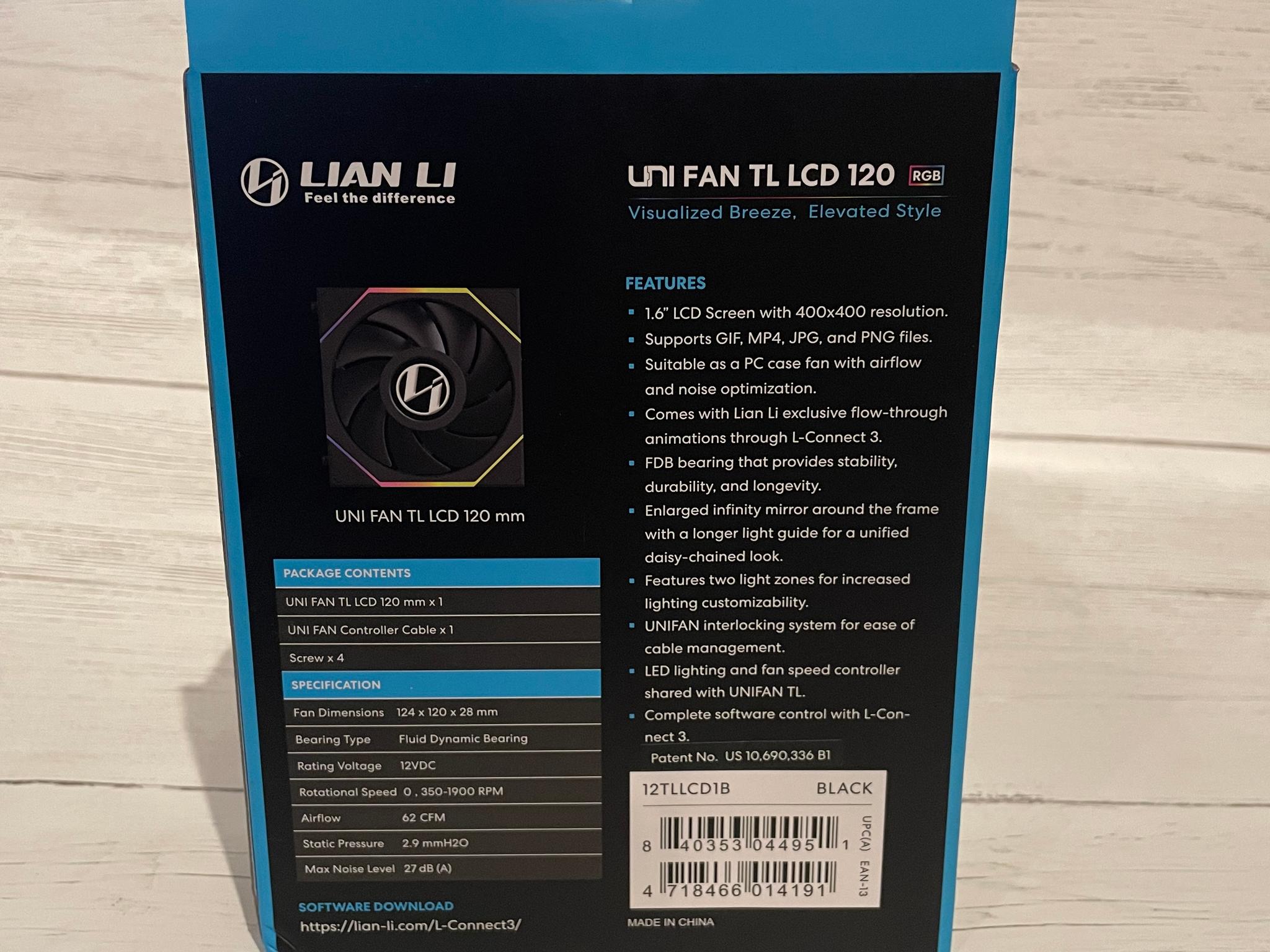 LIAN LI UNI FAN TL LCD 120 RGB
