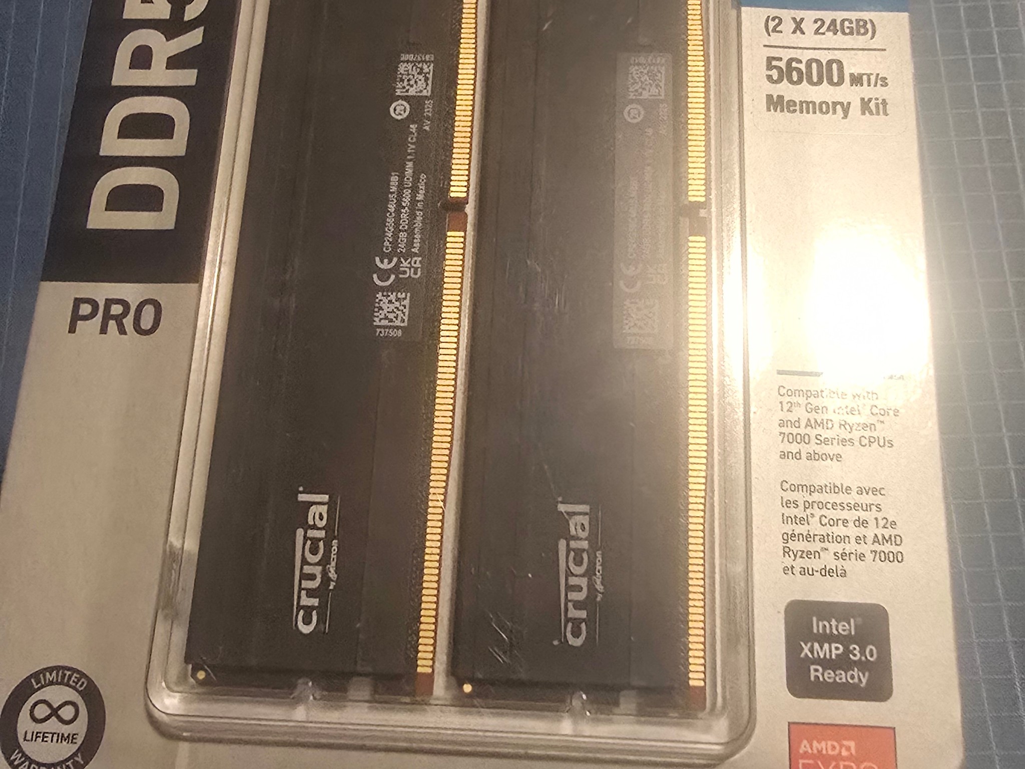 Brand new in sealed package - Crucial - Pro 48GB  DDR5 5600 XMP 3.0 & AMD EXPO Ready Desktop Memory