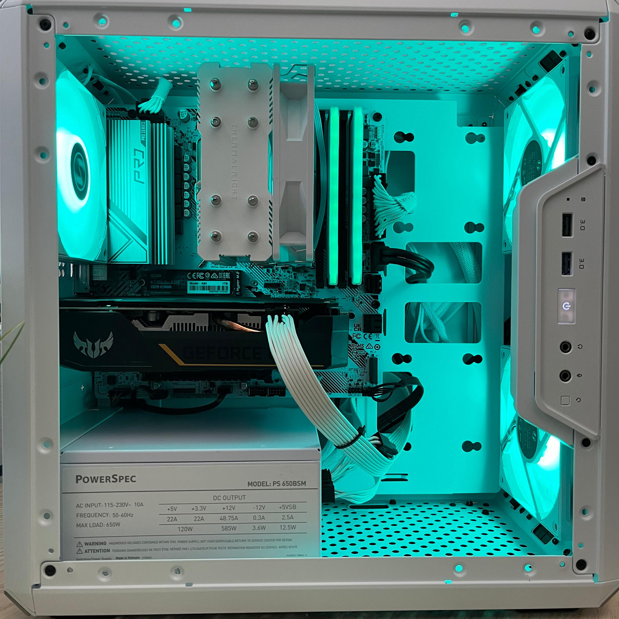 CUSTOM WHITE GAMING PC | RYZEN 5 5500 | GTX 1660 TI | RAM DDR4 16GB | 1T SSD | WIN 11 PRO