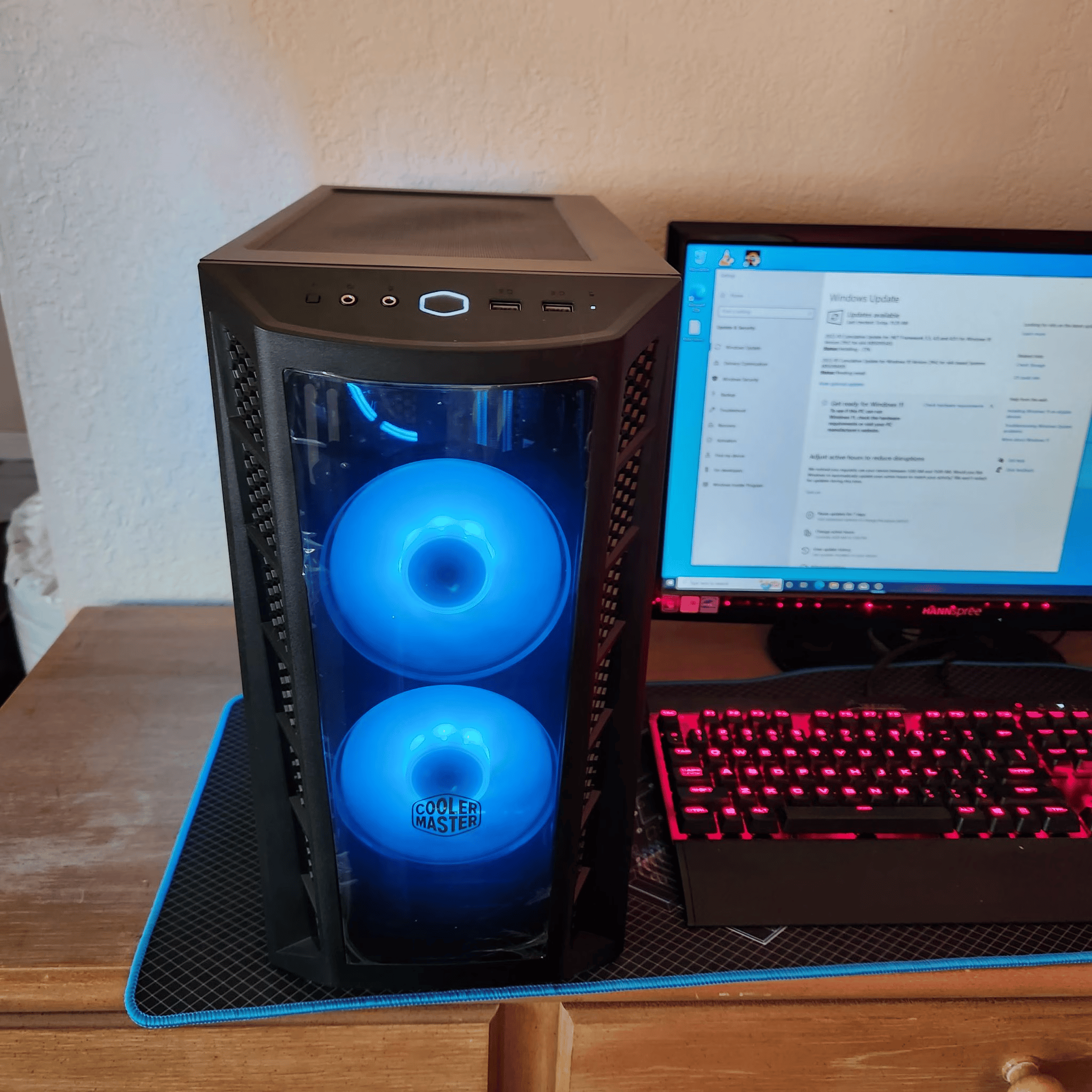 Ryzen 2600X with RTX 2060.  B450m, 16Gb Ram, 2TB storage, RGB!