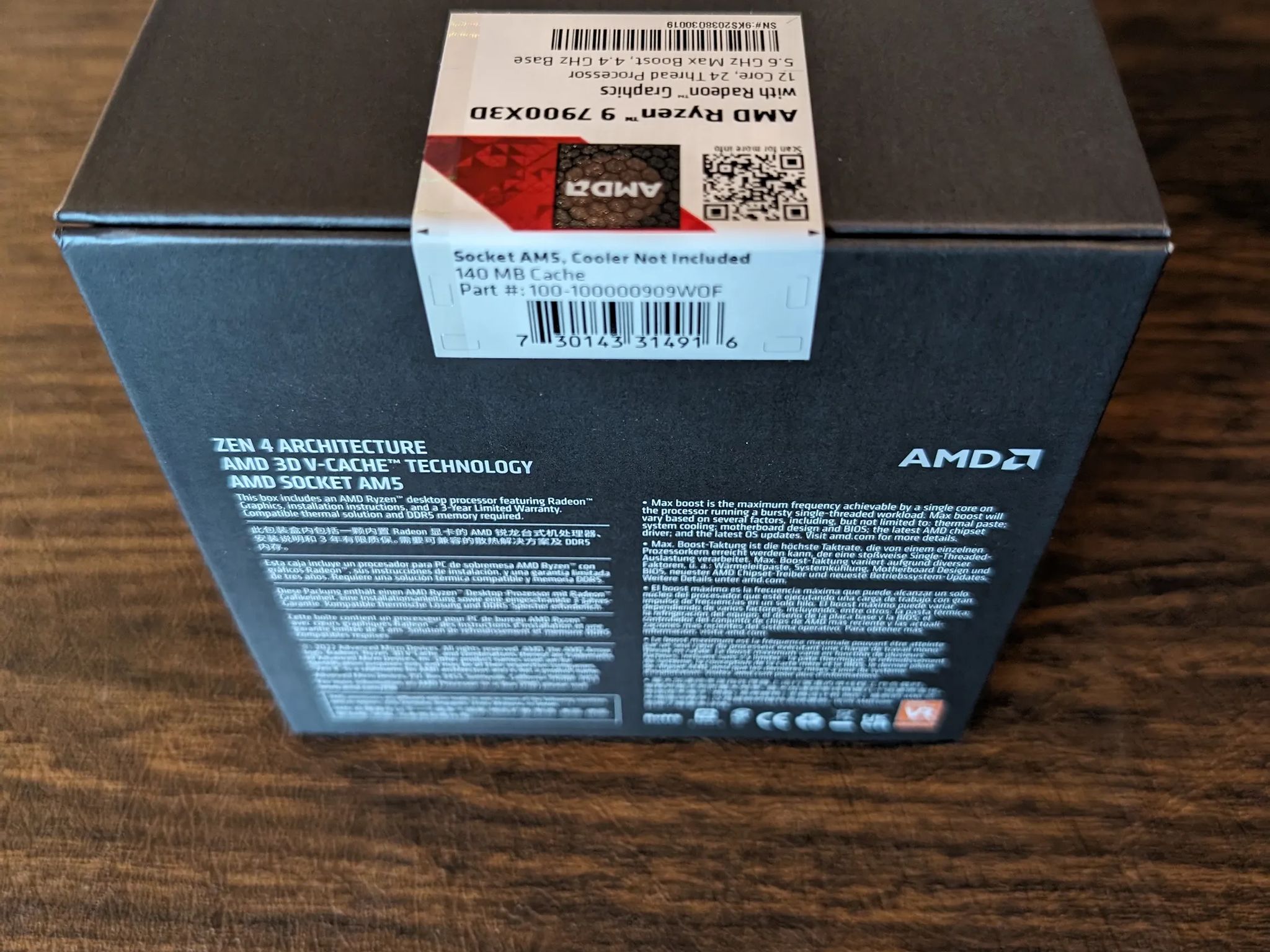 AMD Ryzen 9 7900X3D 12-Core 4.4 GHz Socket AM5 CPU - Brand New/Sealed