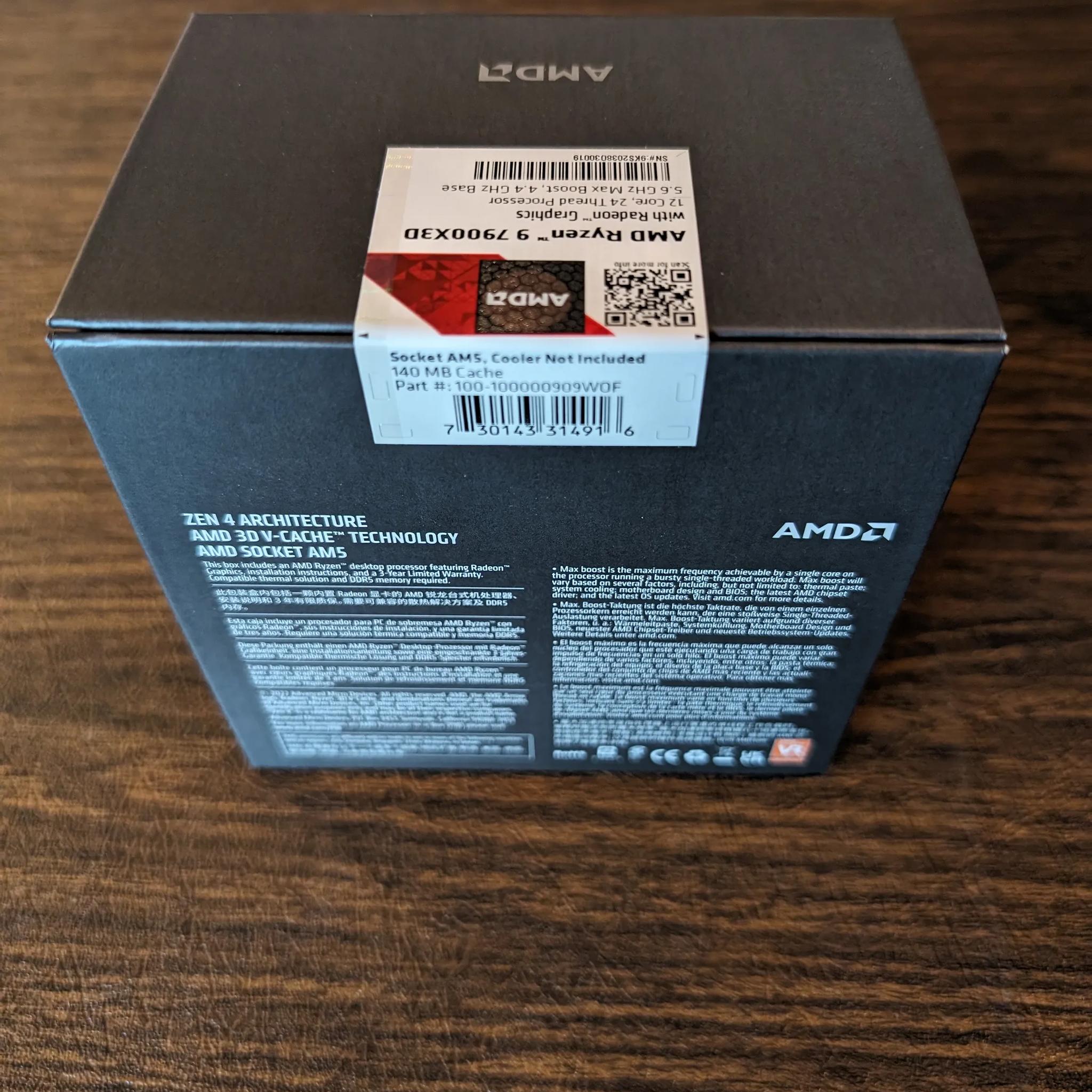 AMD Ryzen 9 7900X3D 12-Core 4.4 GHz Socket AM5 CPU - Brand New/Sealed
