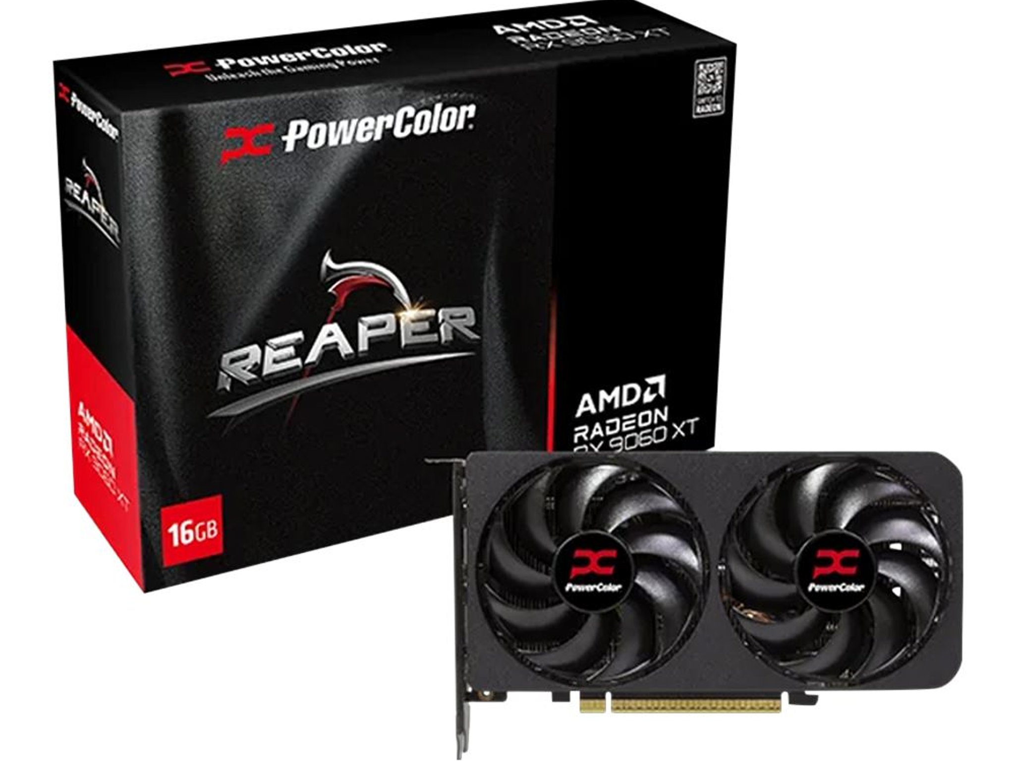 PowerColor AMD Radeon RX 9060 XT Reaper Dual Fan 16GB GDDR6 PCIe 5.0 Graphics Card