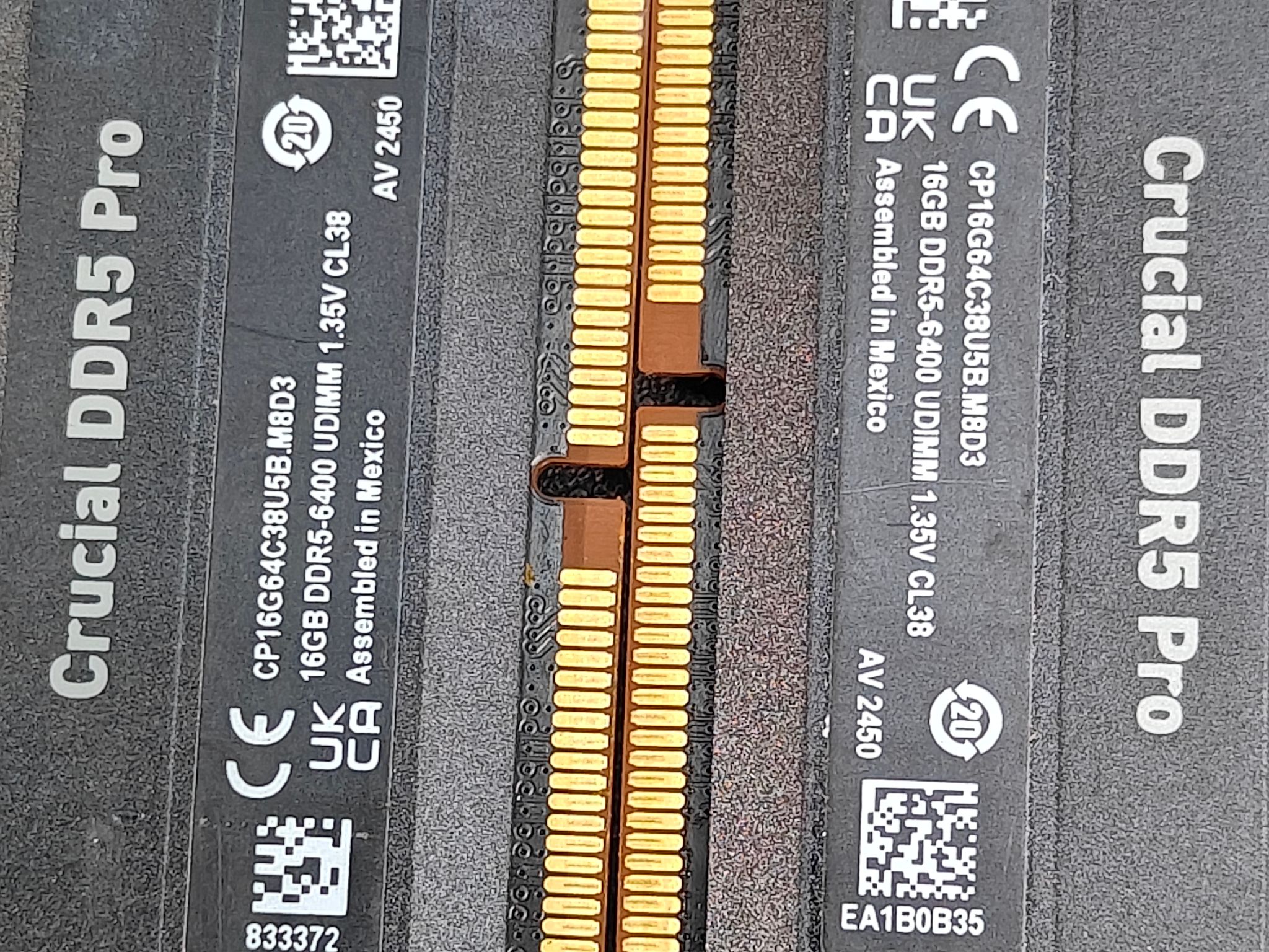 Crucial Pro OC Gaming 32GB (2x16GB) DDR5 6400MHz CL38 Desktop Memory