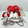 Nintendo Wii RVL-001 Console Bundle 2 Remotes 3 Nunchuks Wheels WiiPlay - Tested