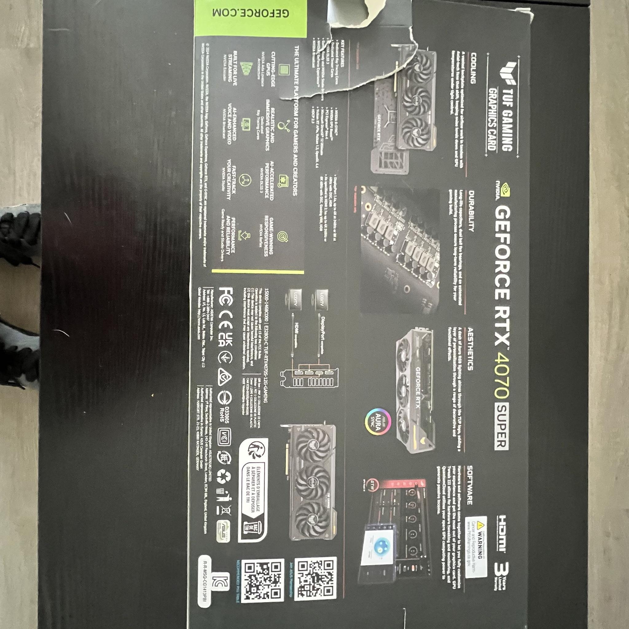 ASUS TUF RTX 4070 Super 12GB — Barely Used