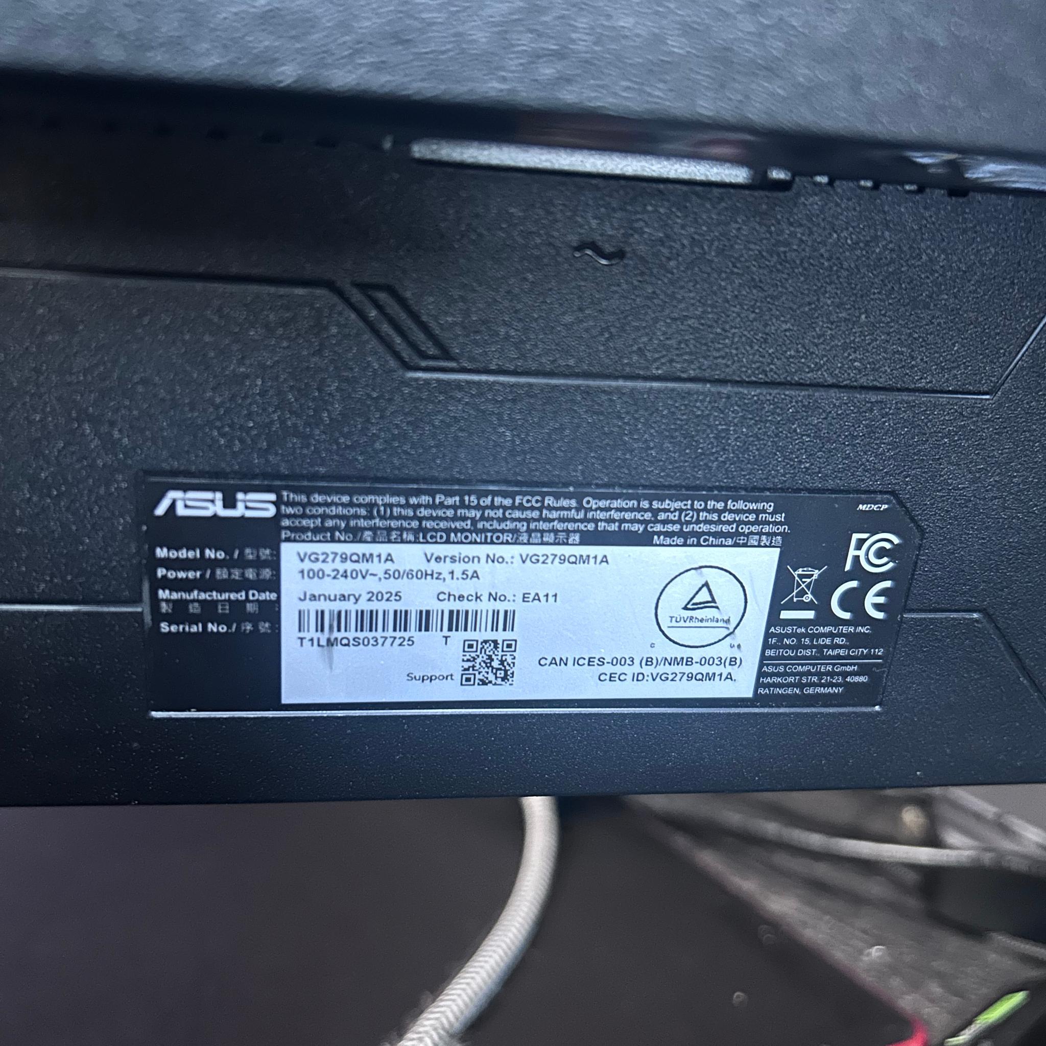 ASUS TUF 27” (280hz) Gaming Monitor (VG279QM1A)