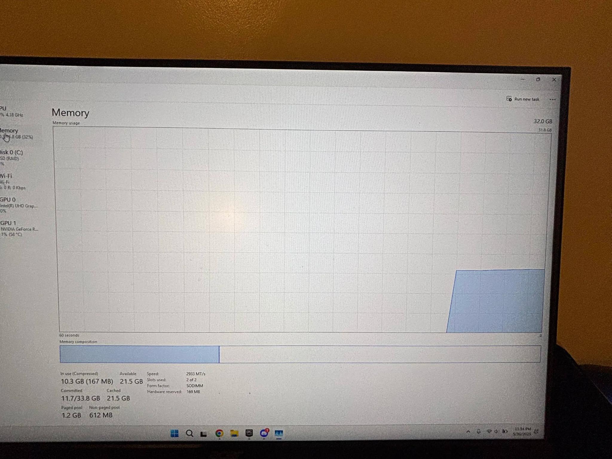 Acer nitro 5 (I5 10300H) (32gb of ram) (NVIDIA GeForce RTX 3050)