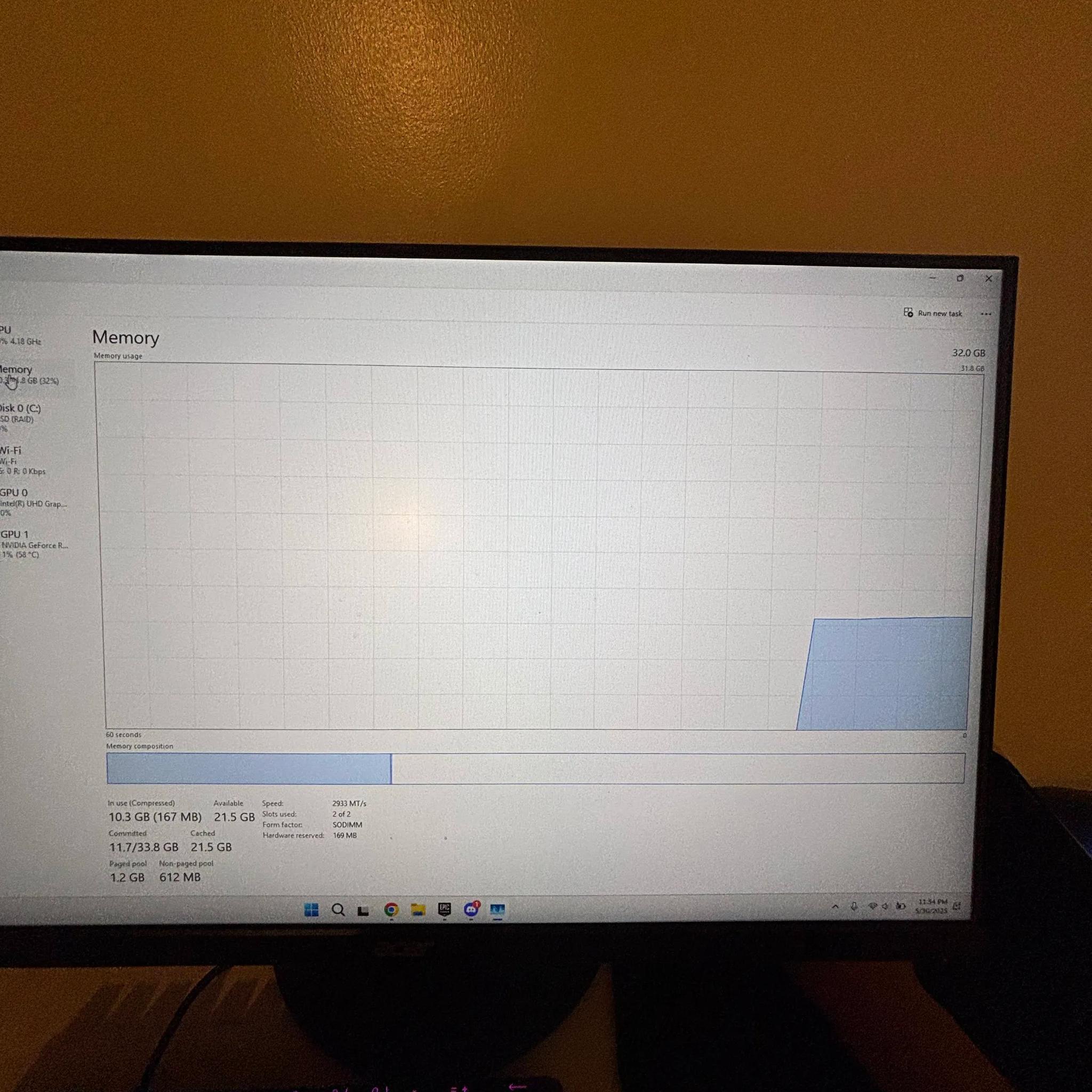 Acer nitro 5 (I5 10300H) (32gb of ram) (NVIDIA GeForce RTX 3050)