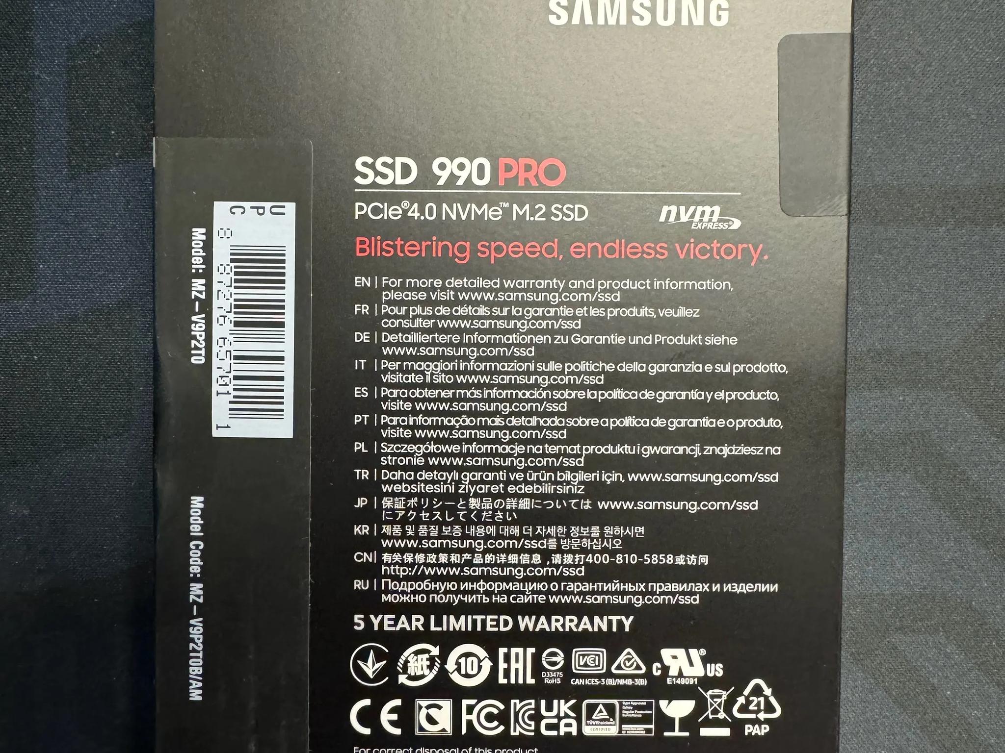 Samsung 990 Pro PCIe 4.0 NVMe 2TB *NIB*