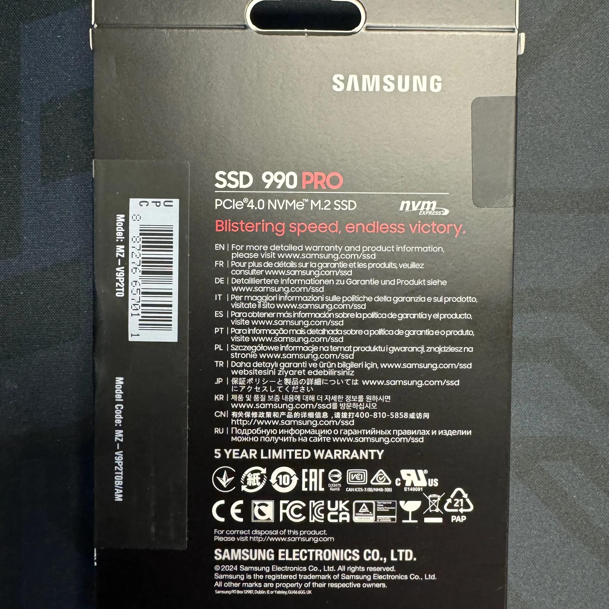 Samsung 990 Pro PCIe 4.0 NVMe 2TB *NIB*