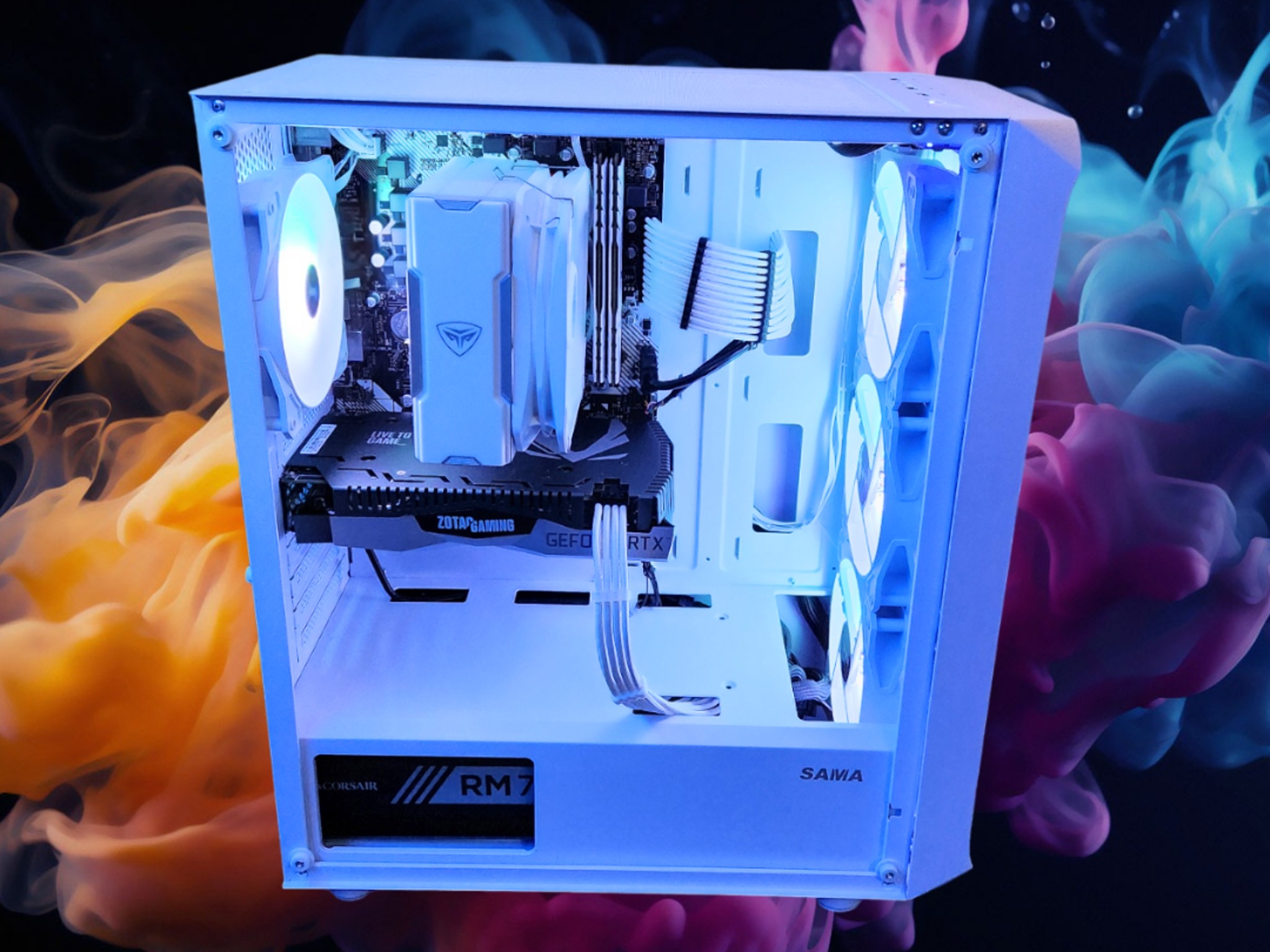 🏔Solitude🧊: RTX 2060 SUPER | Ryzen 5 5600| 16GB DDR4 RAM | 1TB SSD | 5 Fans | White RGB PC
