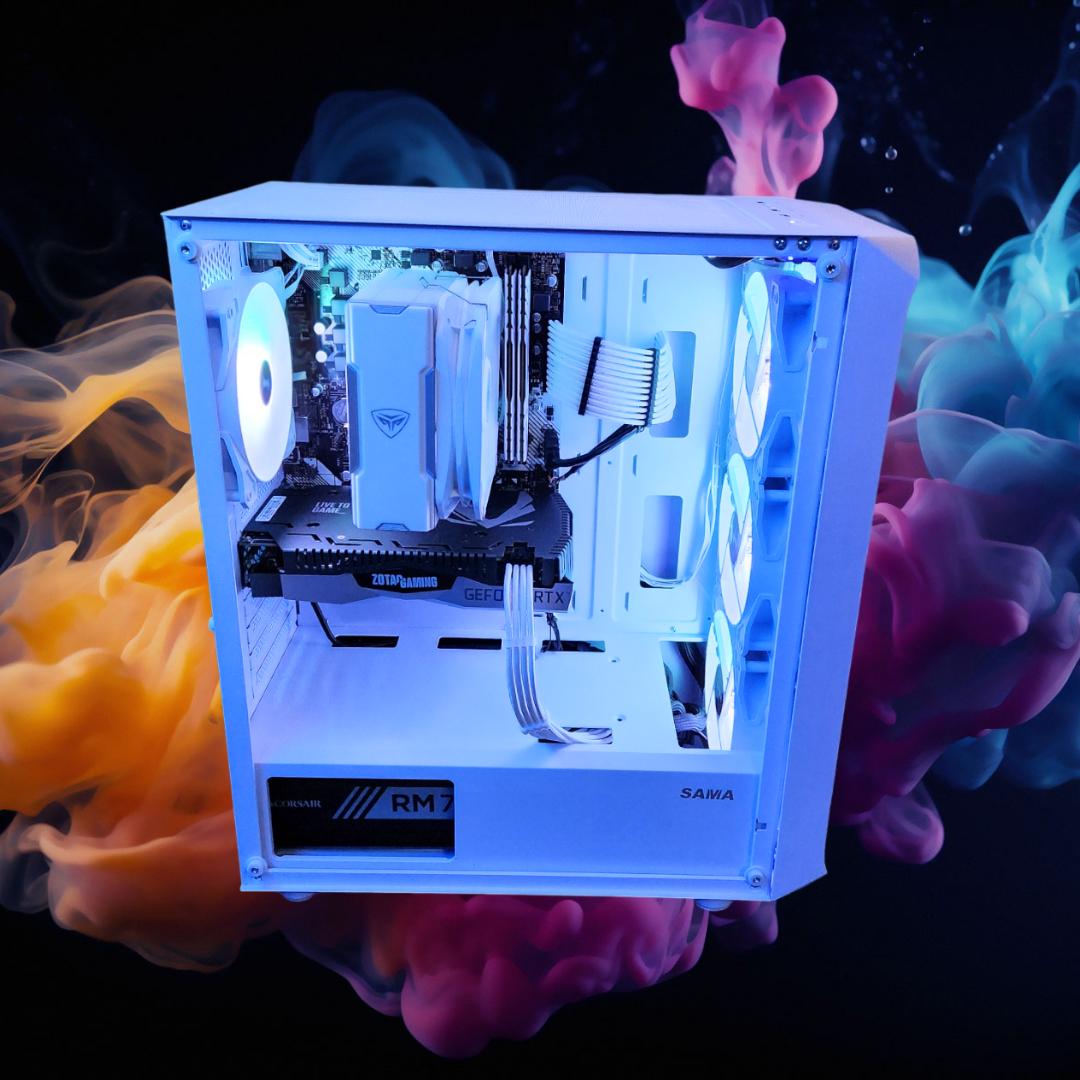 🏔Solitude🧊: RTX 2060 SUPER | Ryzen 5 5600| 16GB DDR4 RAM | 1TB SSD | 5 Fans | White RGB PC