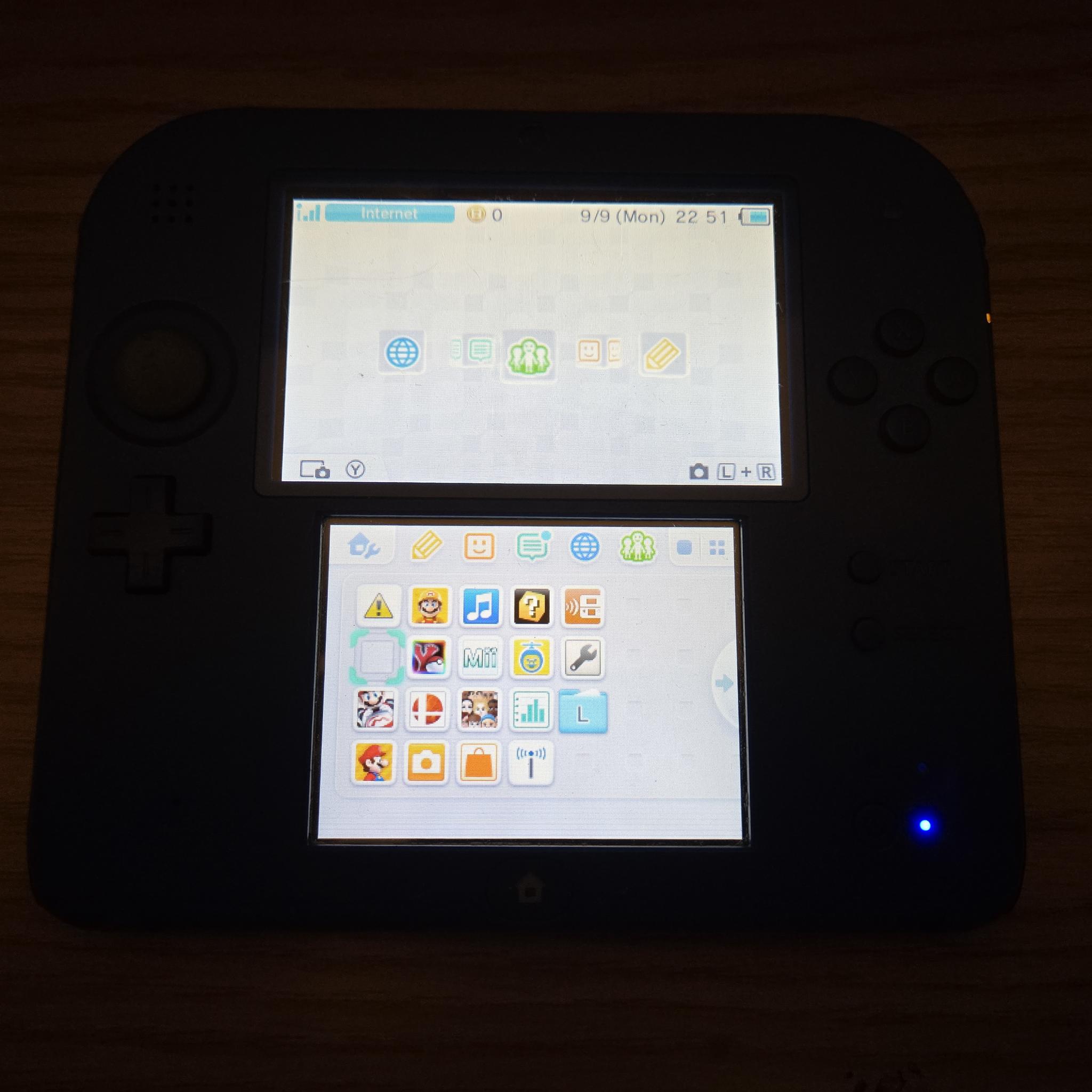 CUSTOM RENEWED Nintendo 2DS Blue/Black Handheld Console w/Multiple Games