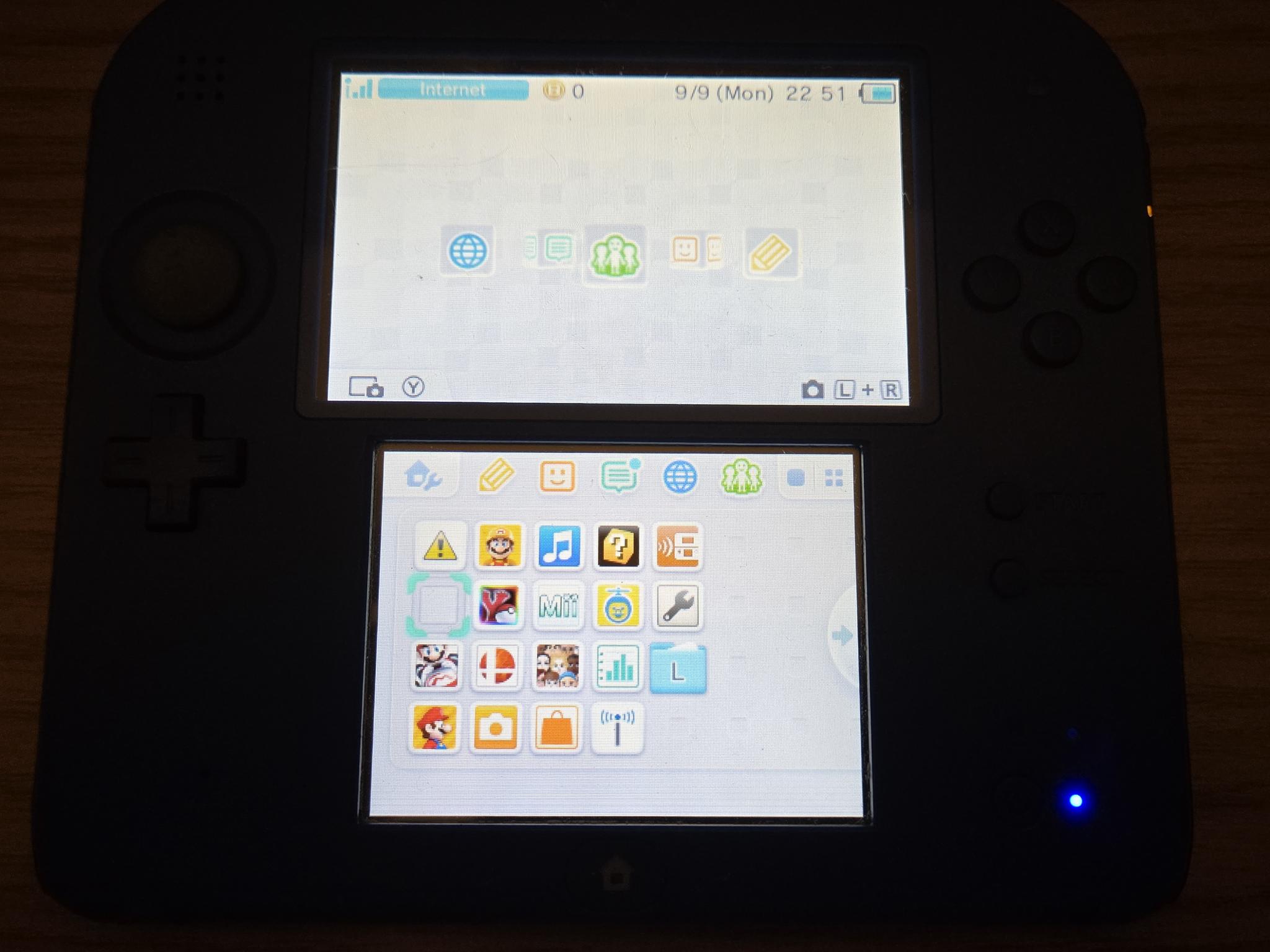 CUSTOM RENEWED Nintendo 2DS Blue/Black Handheld Console w/Multiple Games