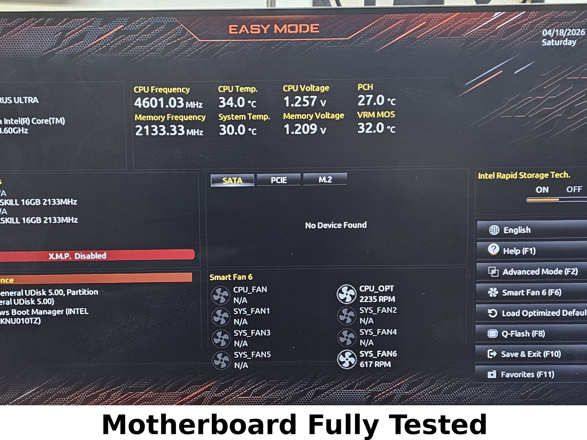 Gigabyte Z590 AORUS ULTRA DDR4 LGA1200 11th Gen Intel ATX Motherboard