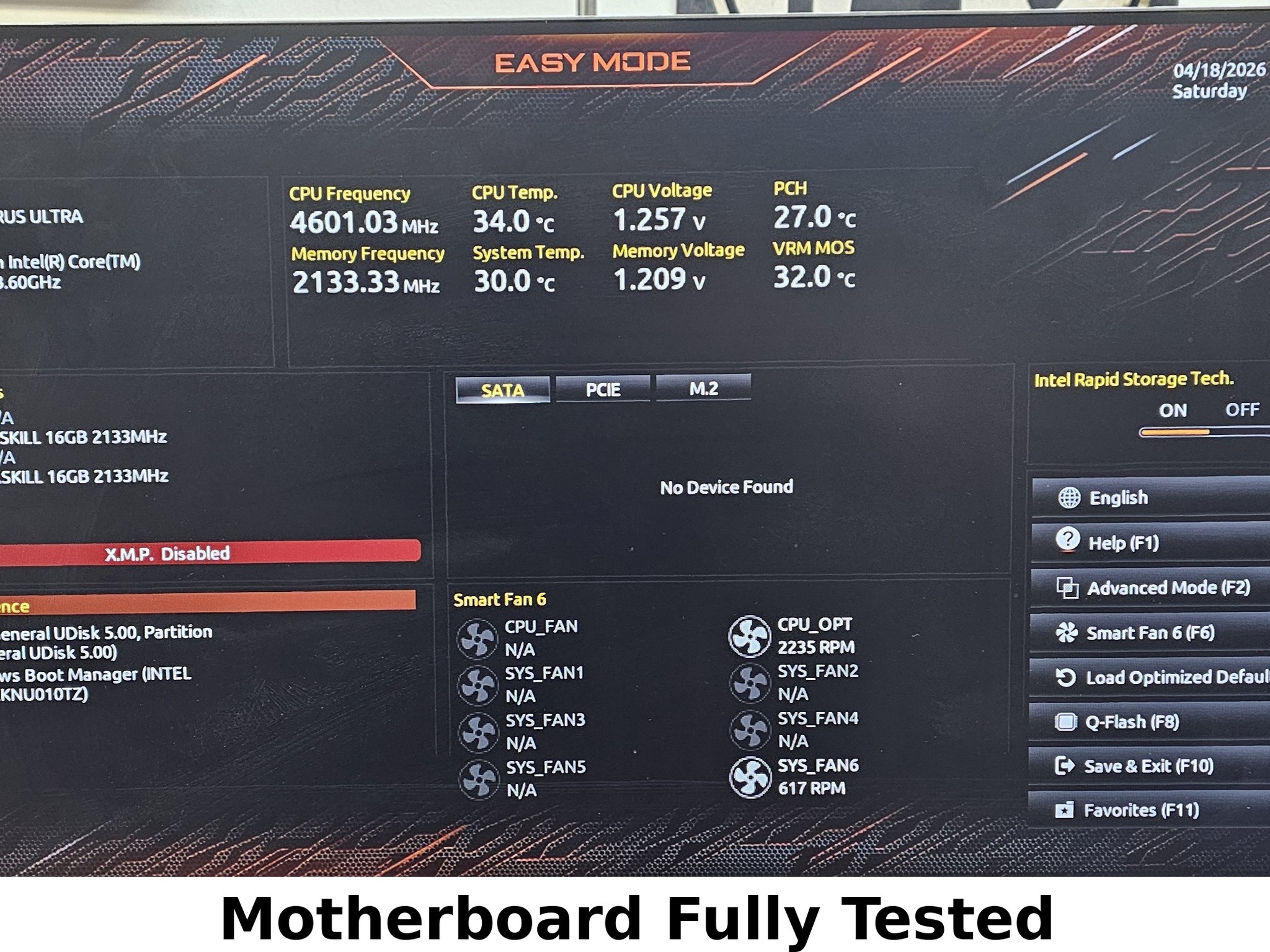 Gigabyte Z590 AORUS ULTRA DDR4 LGA1200 11th Gen Intel ATX Motherboard