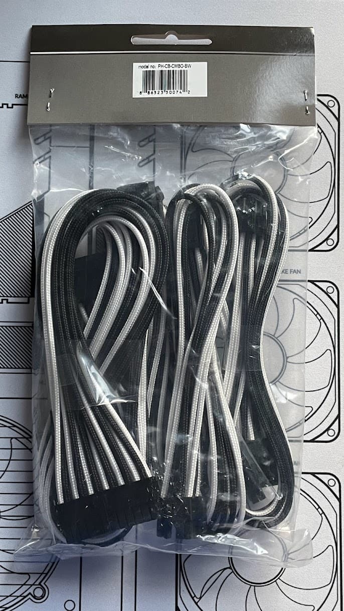 Phanteks 18AWG PSU Cable Extensions - Black/White Mix