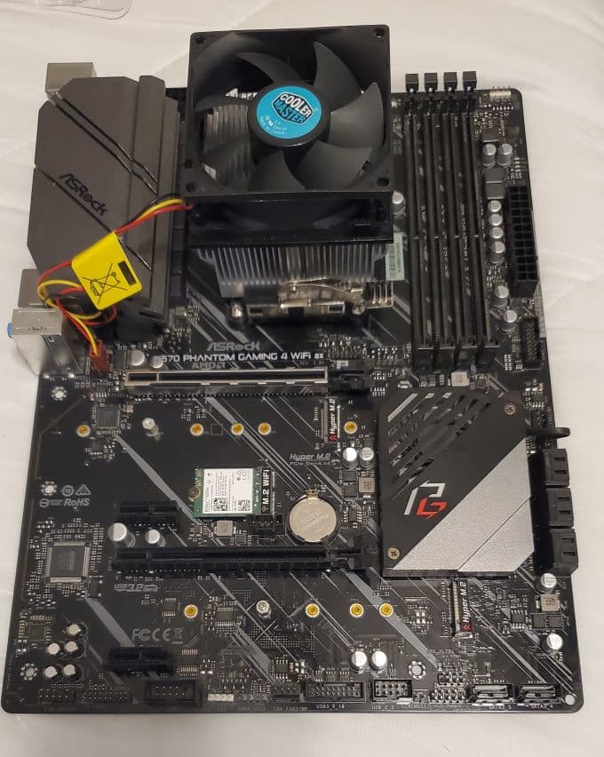 Pre-owned Combo AMD Ryzen 9 5900X CPU, ASRock X570 PHANTOM GAMING 4 WIFI AX MOTHERBOARD and Cooler
