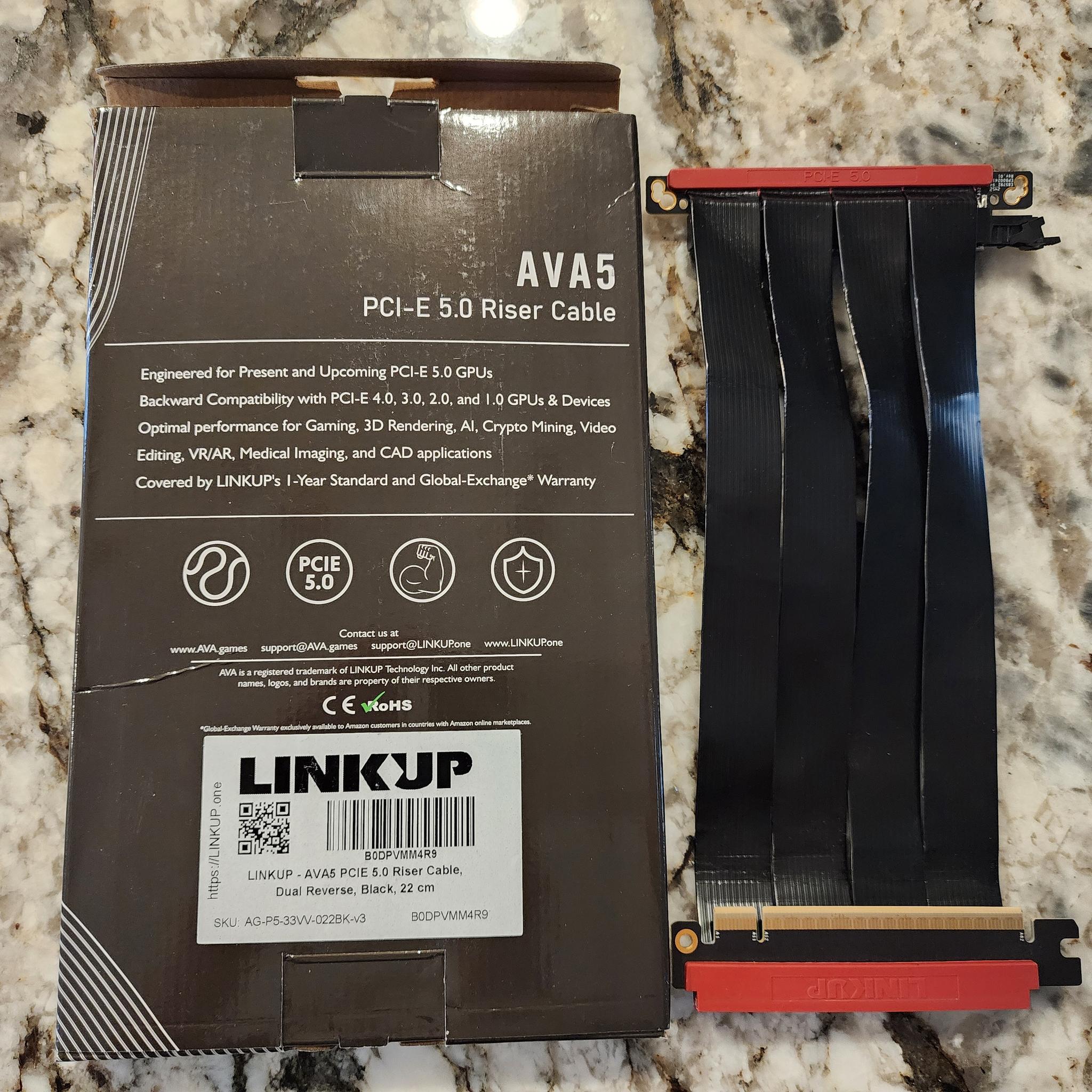 Link Up AVA5 PCI-E 5.0 Riser Cable