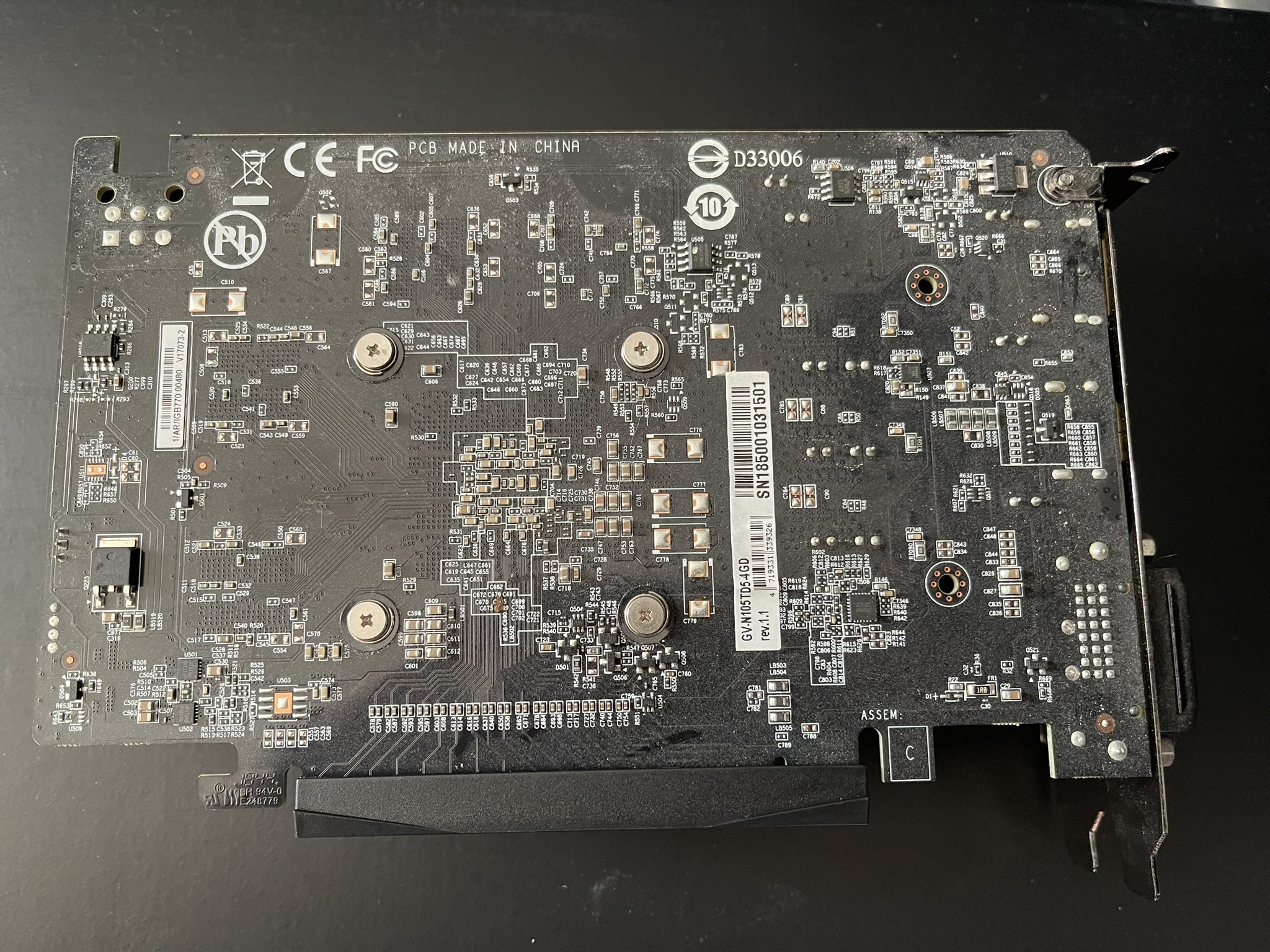 Gigabyte GTX 1050 TI 4 GB Great Condition