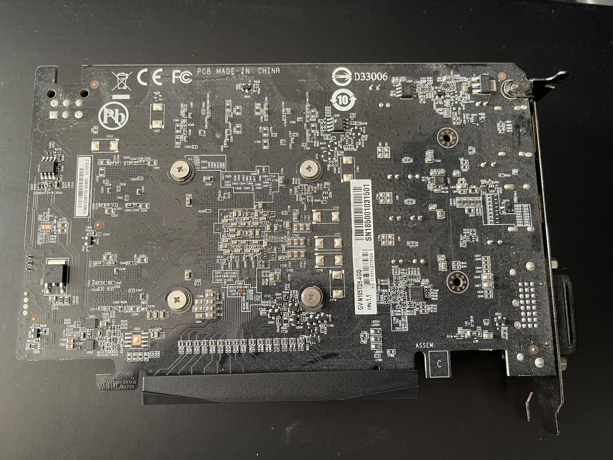Gigabyte GTX 1050 TI 4 GB Great Condition