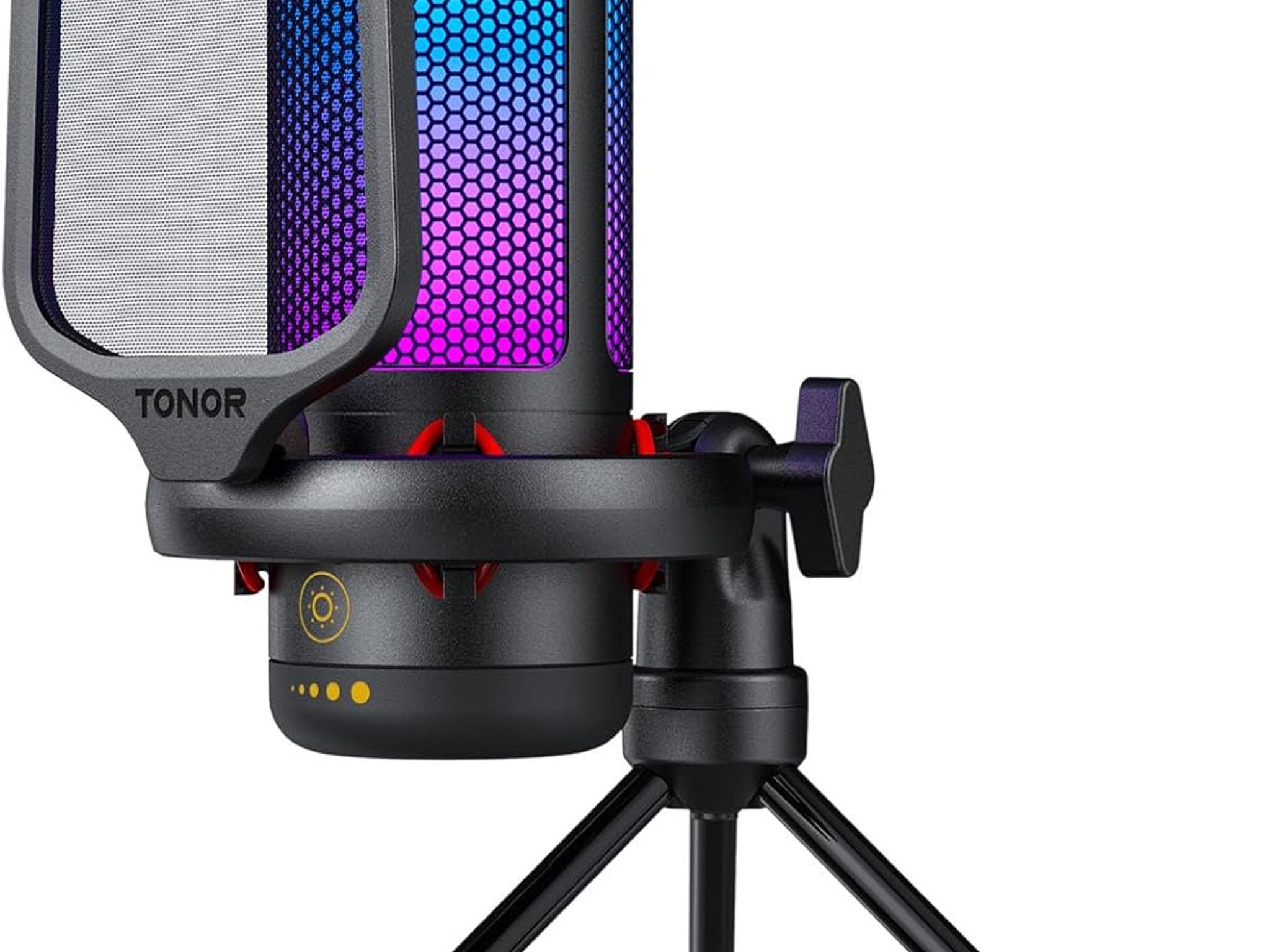 TONOR Gaming Mic, USB Microphone Cardioid Condenser Mic with RGB Desktop Mic TC310