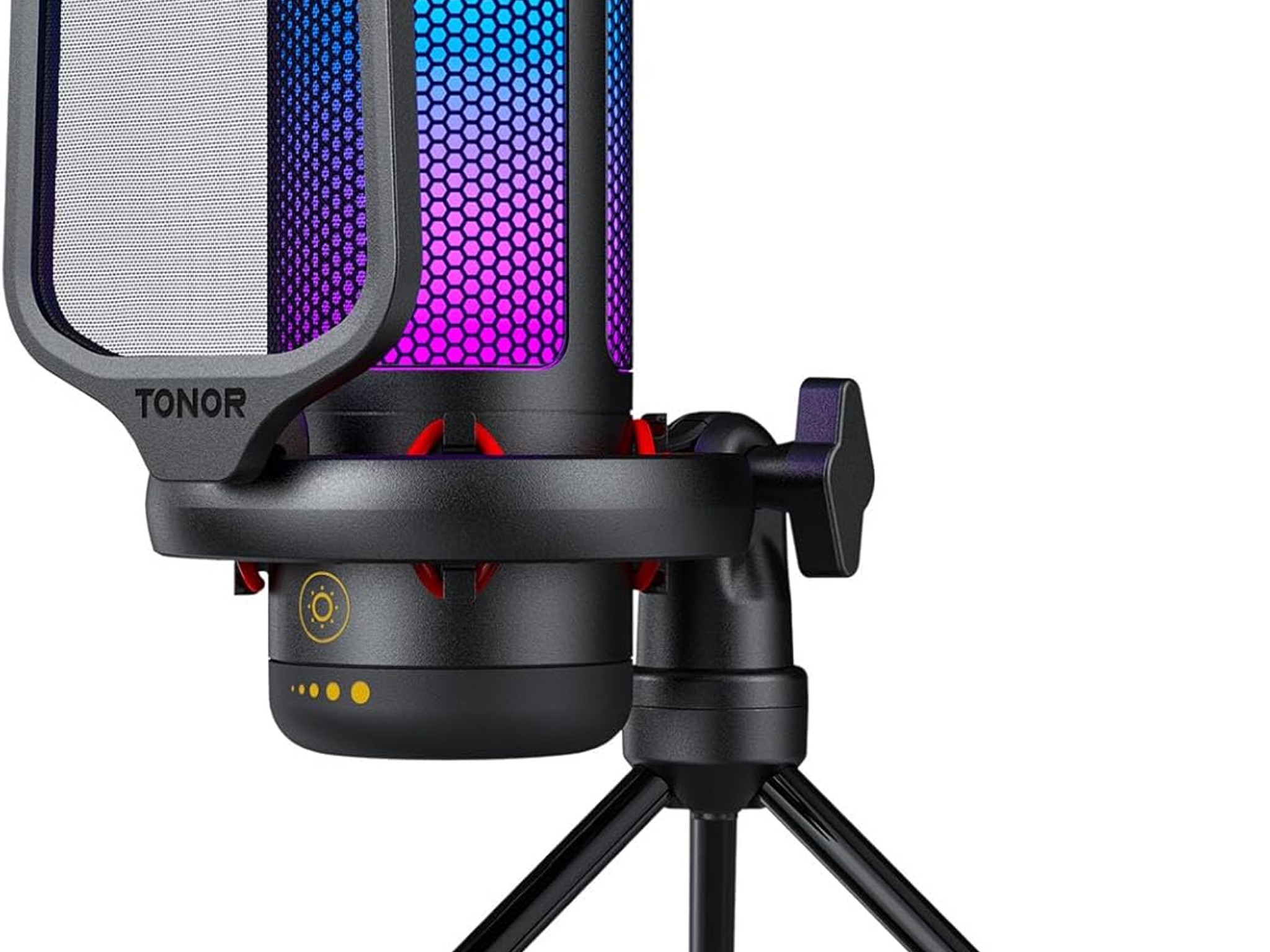 TONOR Gaming Mic, USB Microphone Cardioid Condenser Mic with RGB Desktop Mic TC310