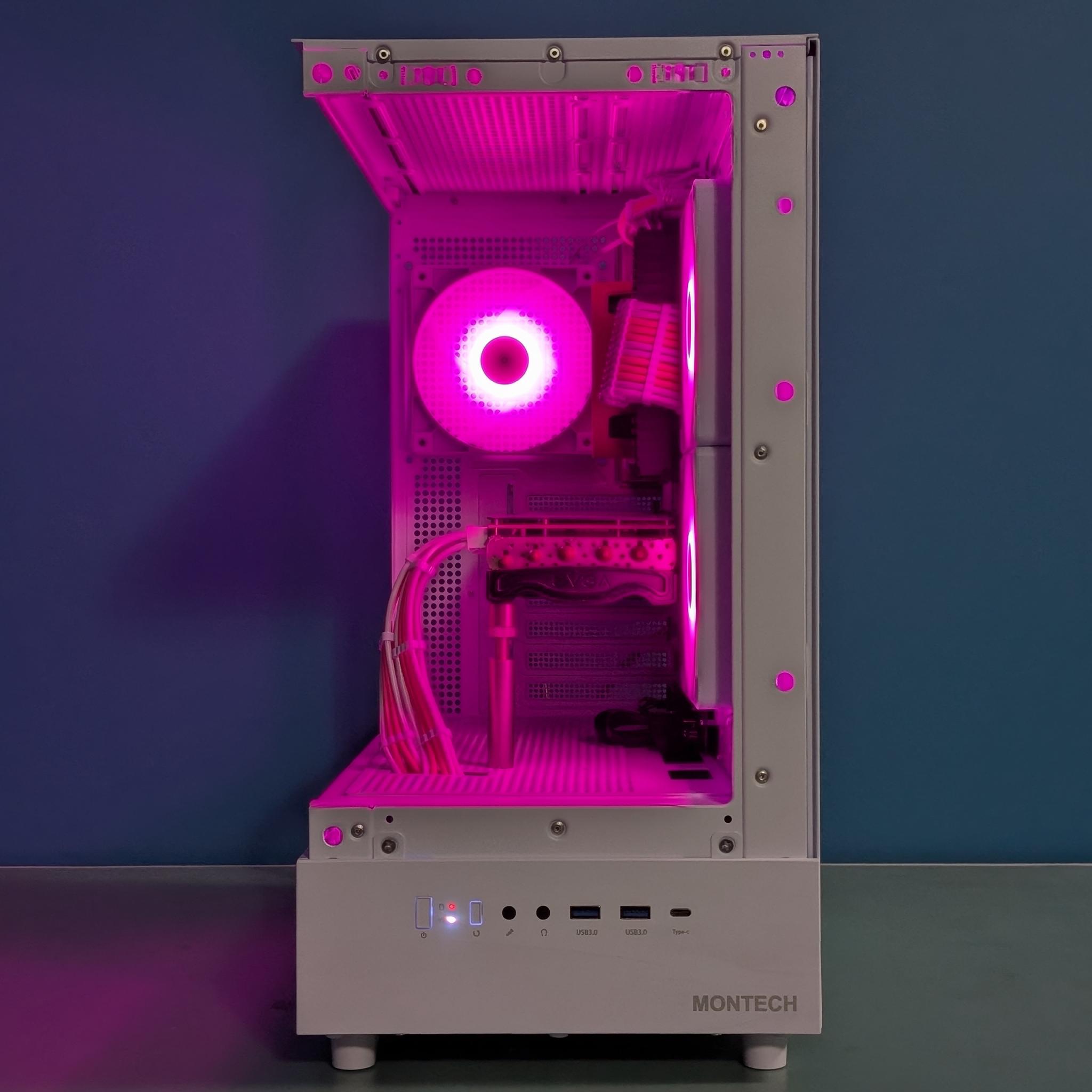 Pink & White Gaming PC | RTX 3060 Ti | Ryzen 5 5500 | 16GB RAM | NVMe SSD