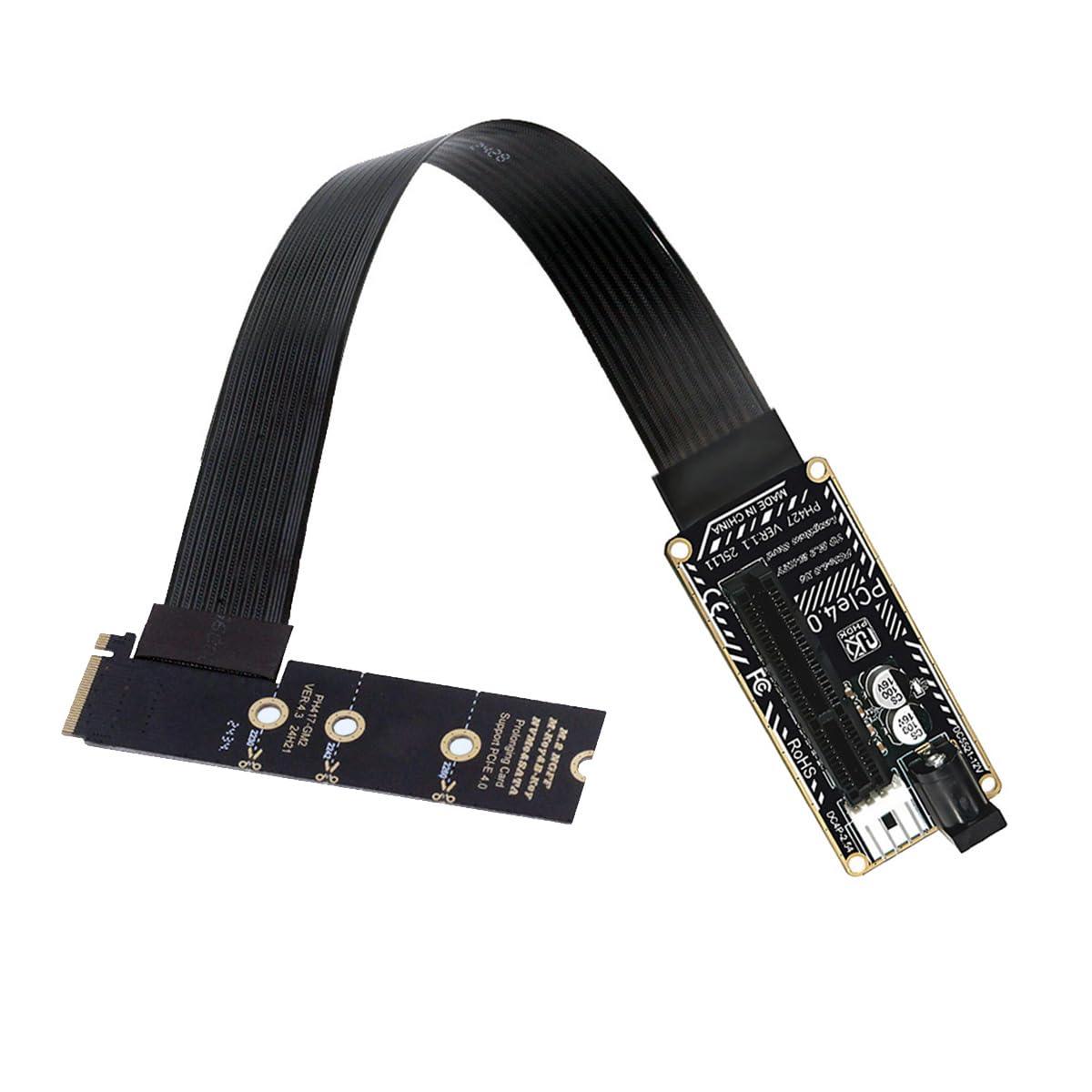 NGFF M.2 NVMe M-Key Right Angled Type 90 Degree to PCI-E X1 X4 X8 X16 Cable 30cm GPU M2 2260 2280