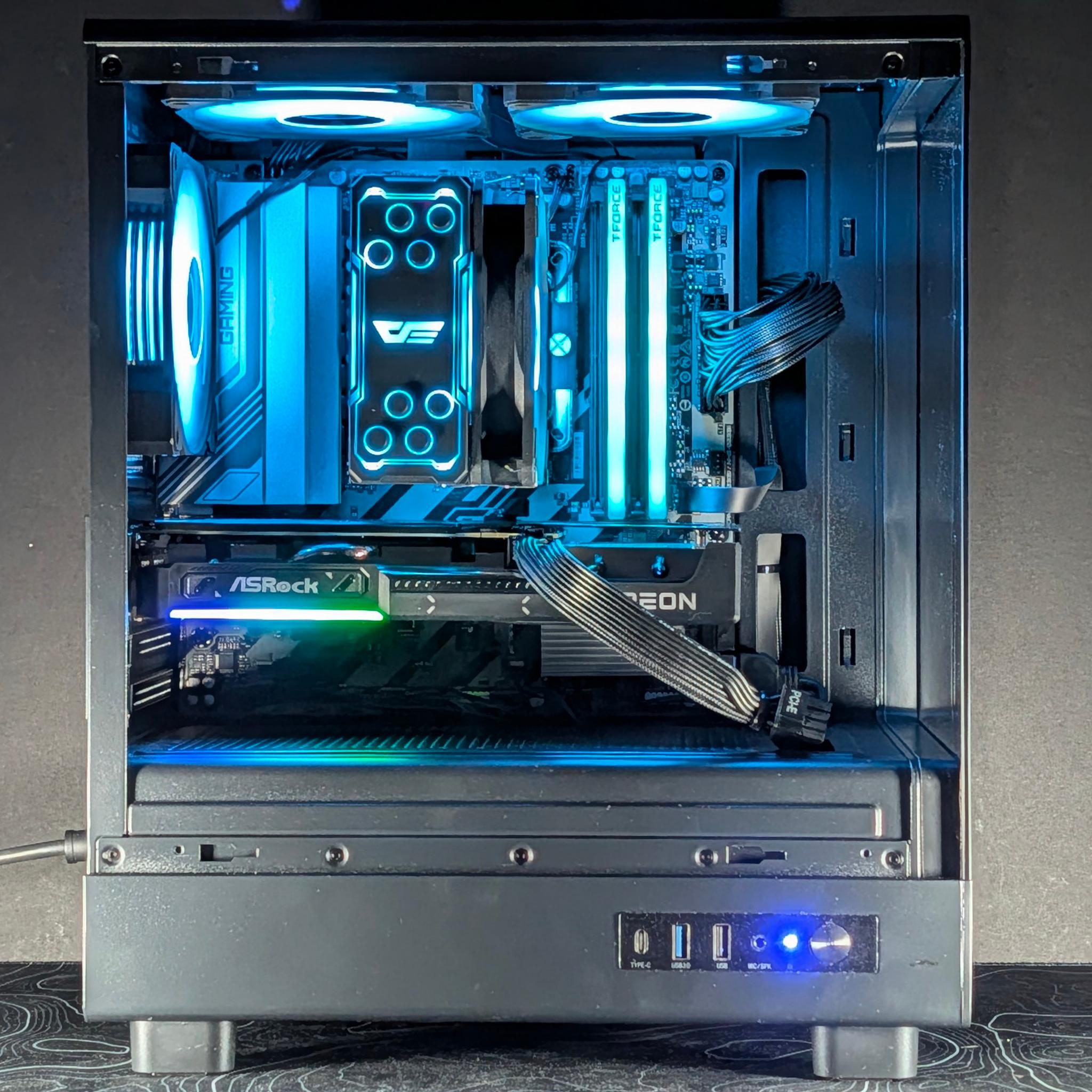 🩵🖤Ryzen 5 7600/RX 9060 XT 8GB Gaming/Streaming PC🩵🖤