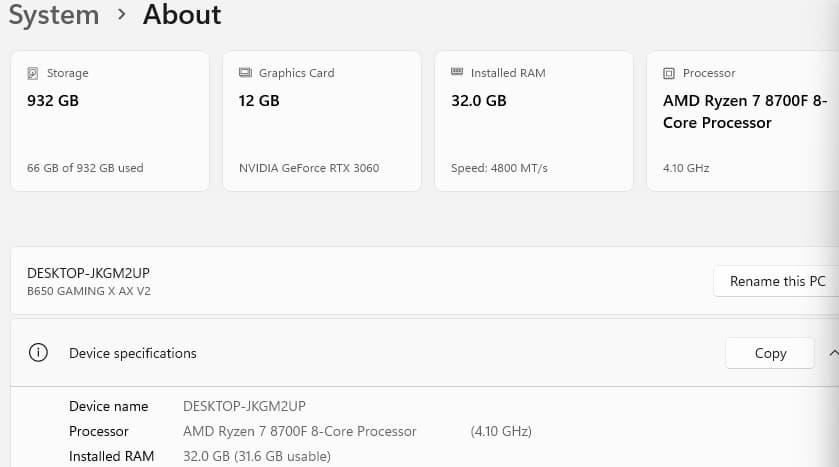 AMD Ryzen 7 8700F 32GB DDR5 RAM 1TB NVMe SSD GeForce RTX 3060 12GB Lian Li Lancool II AM5 Gaming PC