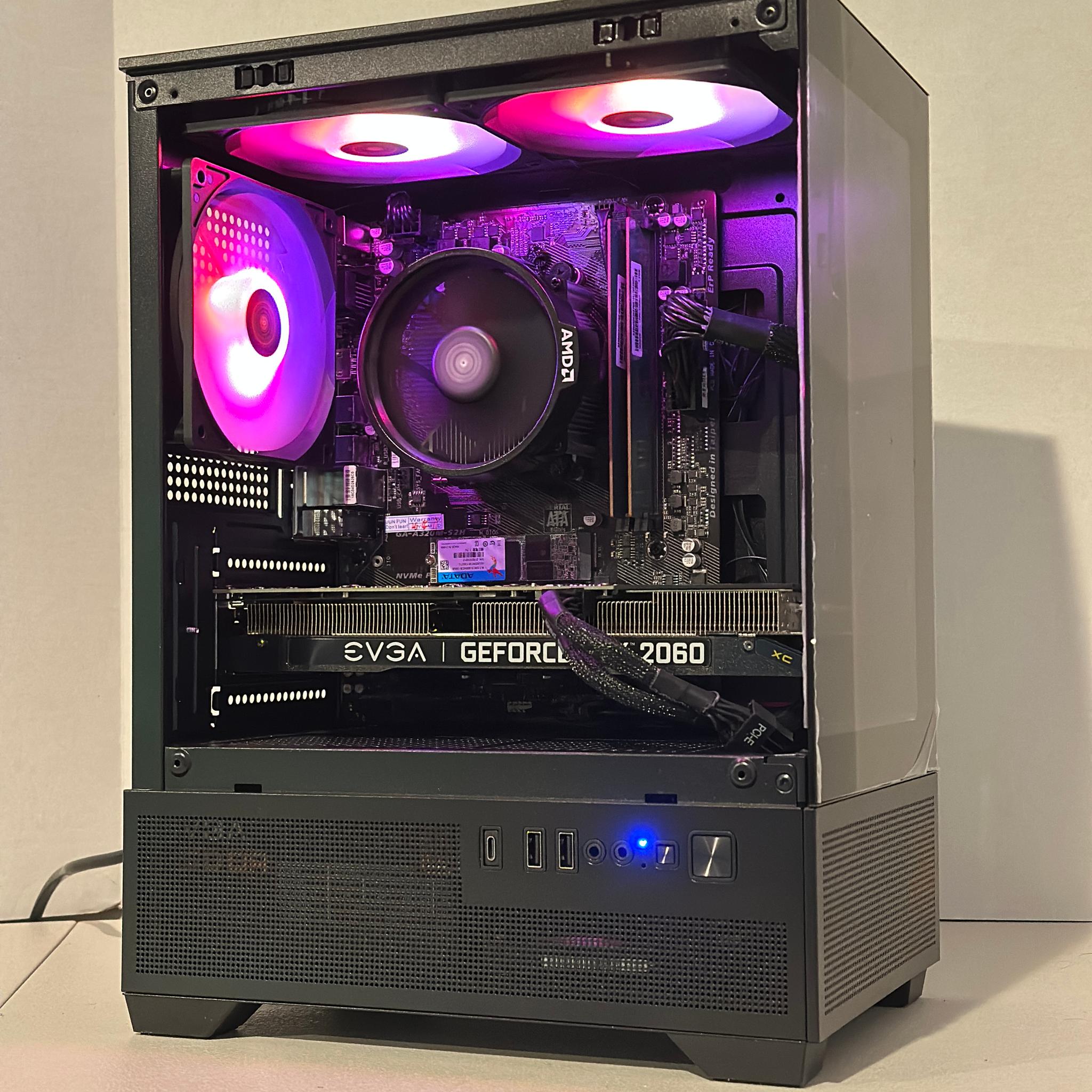 RTX 2060 | Ryzen 5 2600x | 16GB DDR4 | 1.12TB | Win 11 | Office 2024 | FREE SHIP | 1080p Gaming PC