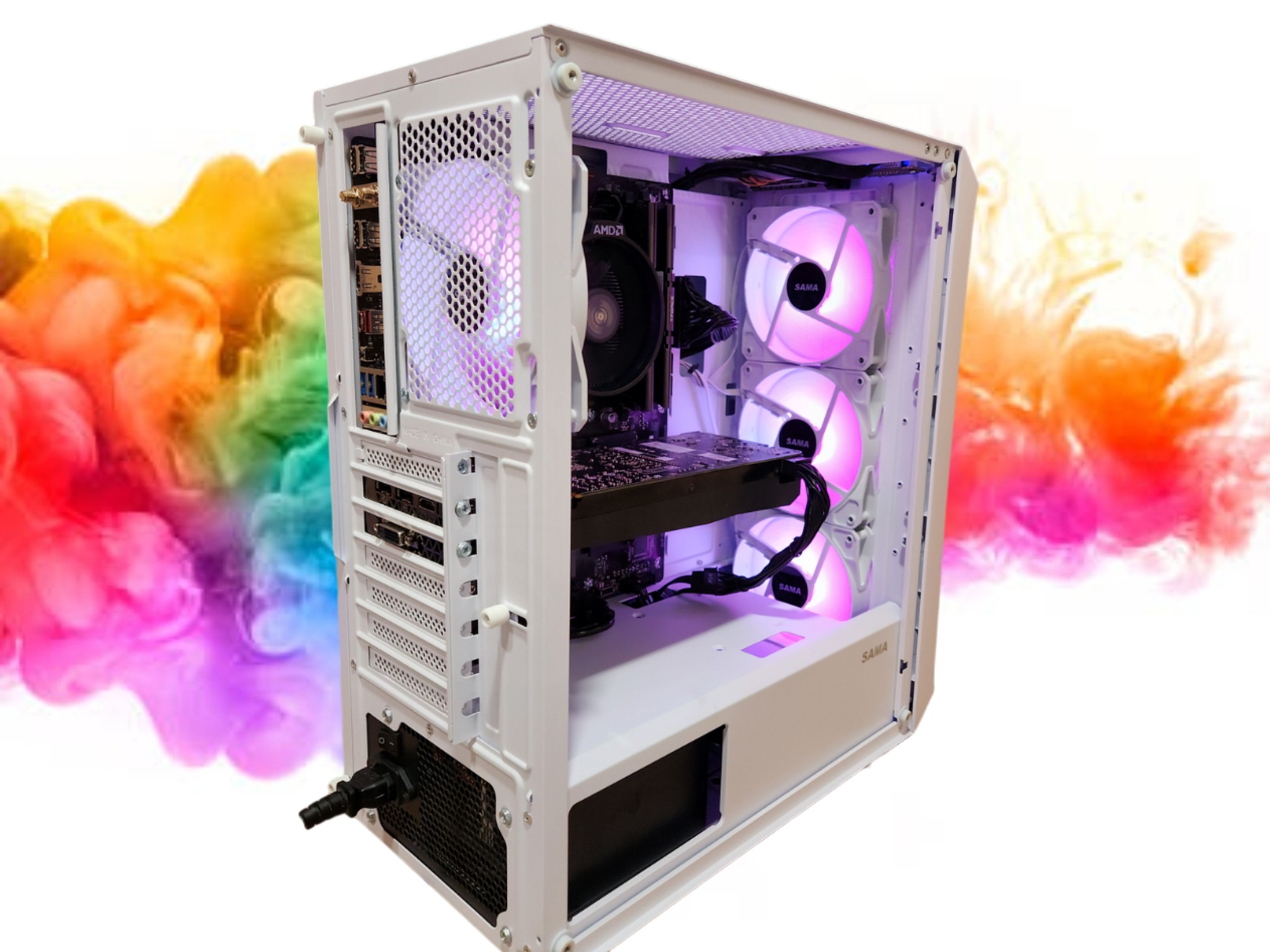ON SALE: GTX 1080 8GB + Ryzen 5 2600x + 512GB SSD + 16GB RAM + 4 RGB Fans ( White RGB Gaming PC )