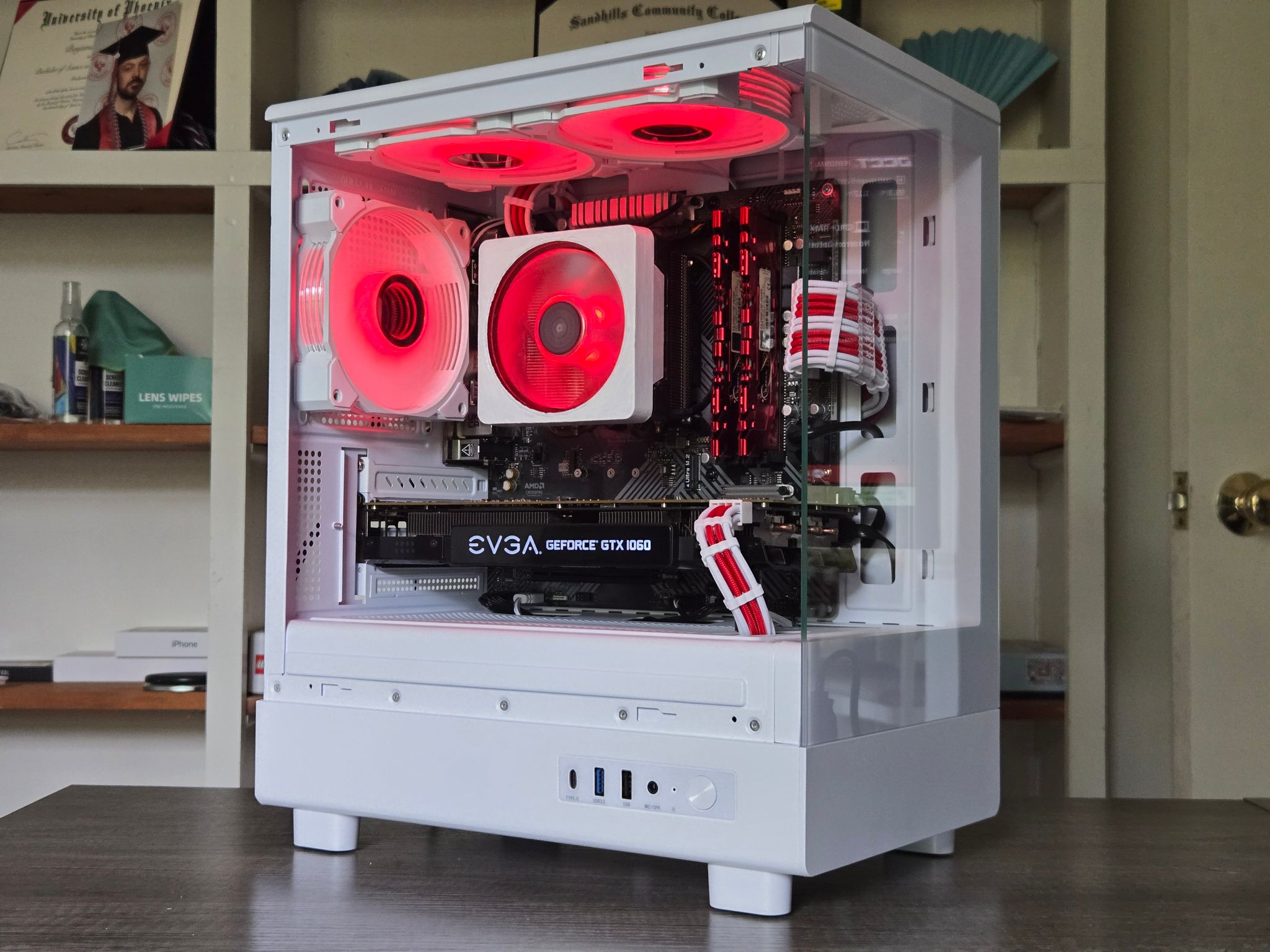 🟥⬜Red + White Gaming PC⬜🟥 GTX 1060 6GB | Ryzen 5 2600 | 16GB | 1TB | Wi-Fi + BT | ARGB