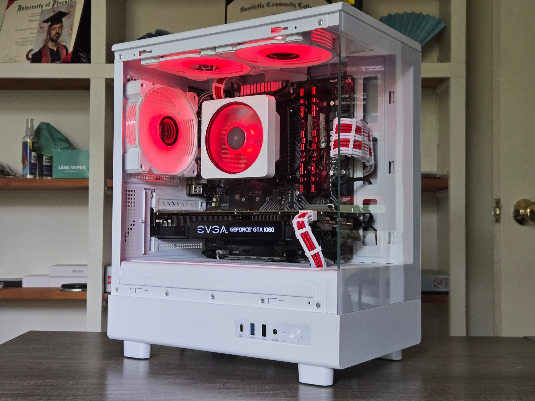🟥⬜Red + White Gaming PC⬜🟥 GTX 1060 6GB | Ryzen 5 2600 | 16GB | 1TB | Wi-Fi + BT | ARGB