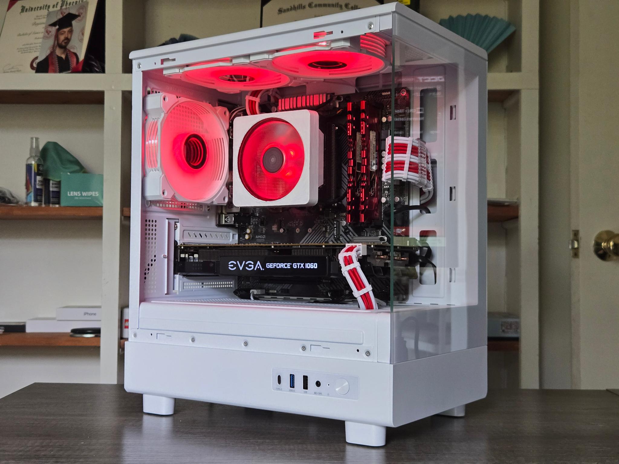 🟥⬜Red + White Gaming PC⬜🟥 GTX 1060 6GB | Ryzen 5 2600 | 16GB | 1TB | Wi-Fi + BT | ARGB