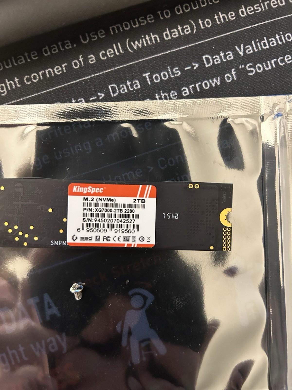 KingSpec XG7000 2TB NVMe SSD M.2 PCIe Gen4x4 M.2 2280 Internal SSD