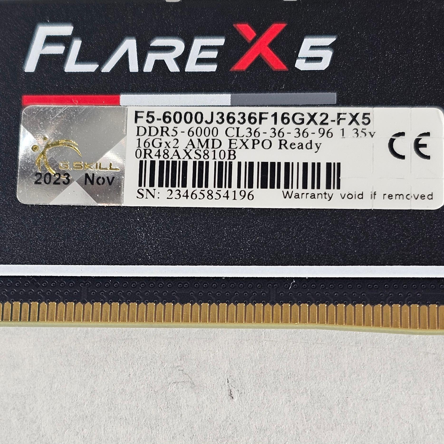 32GB DDR5 (2x16GB) CL36 6000MT/s G.Skill Flare X5