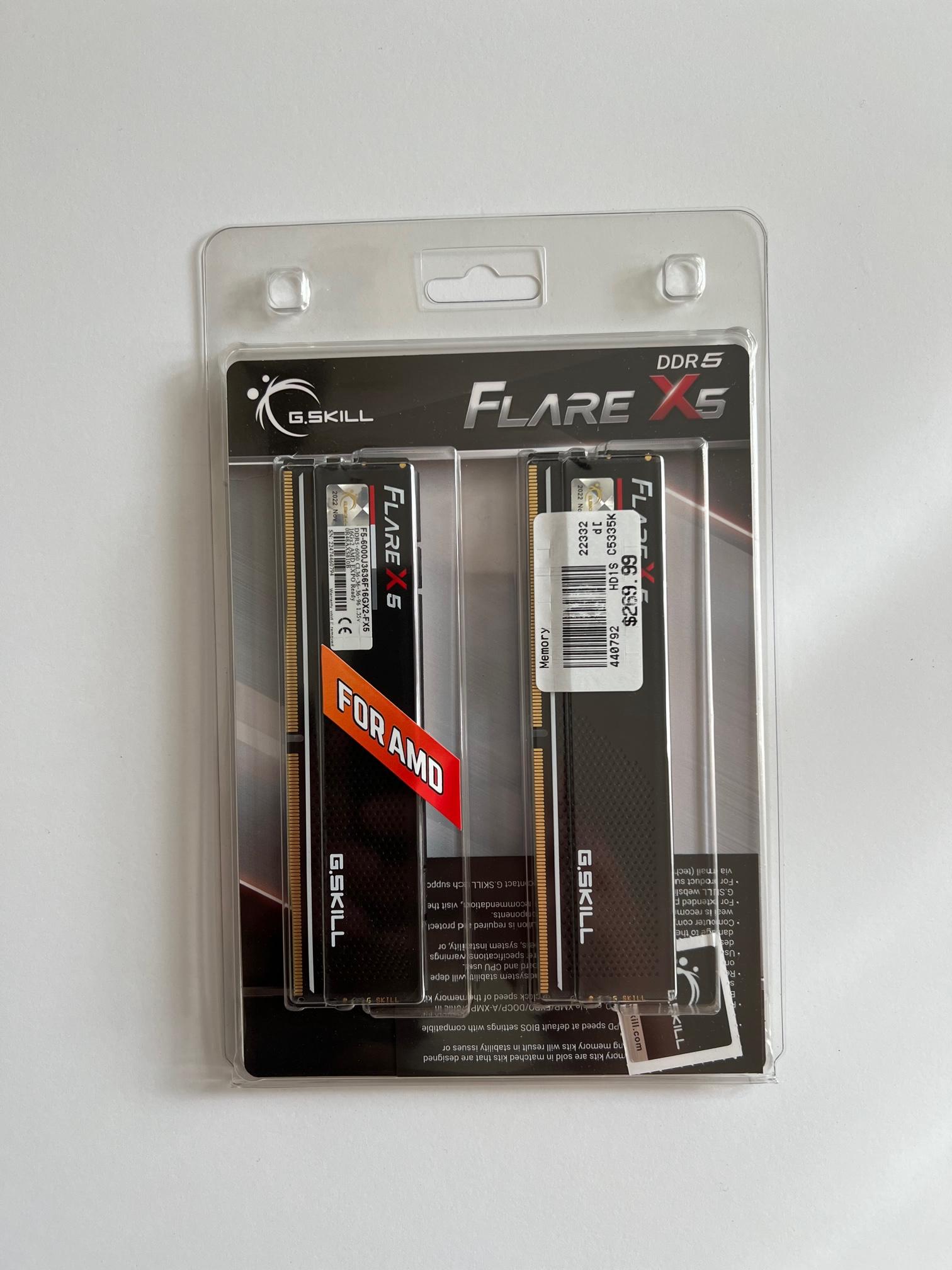 G.Skill Flare X5 DDR5 6000 (AMD Expo) 32GB (2 x 16GB) 288-Pin SDRAM DDR5 6000 