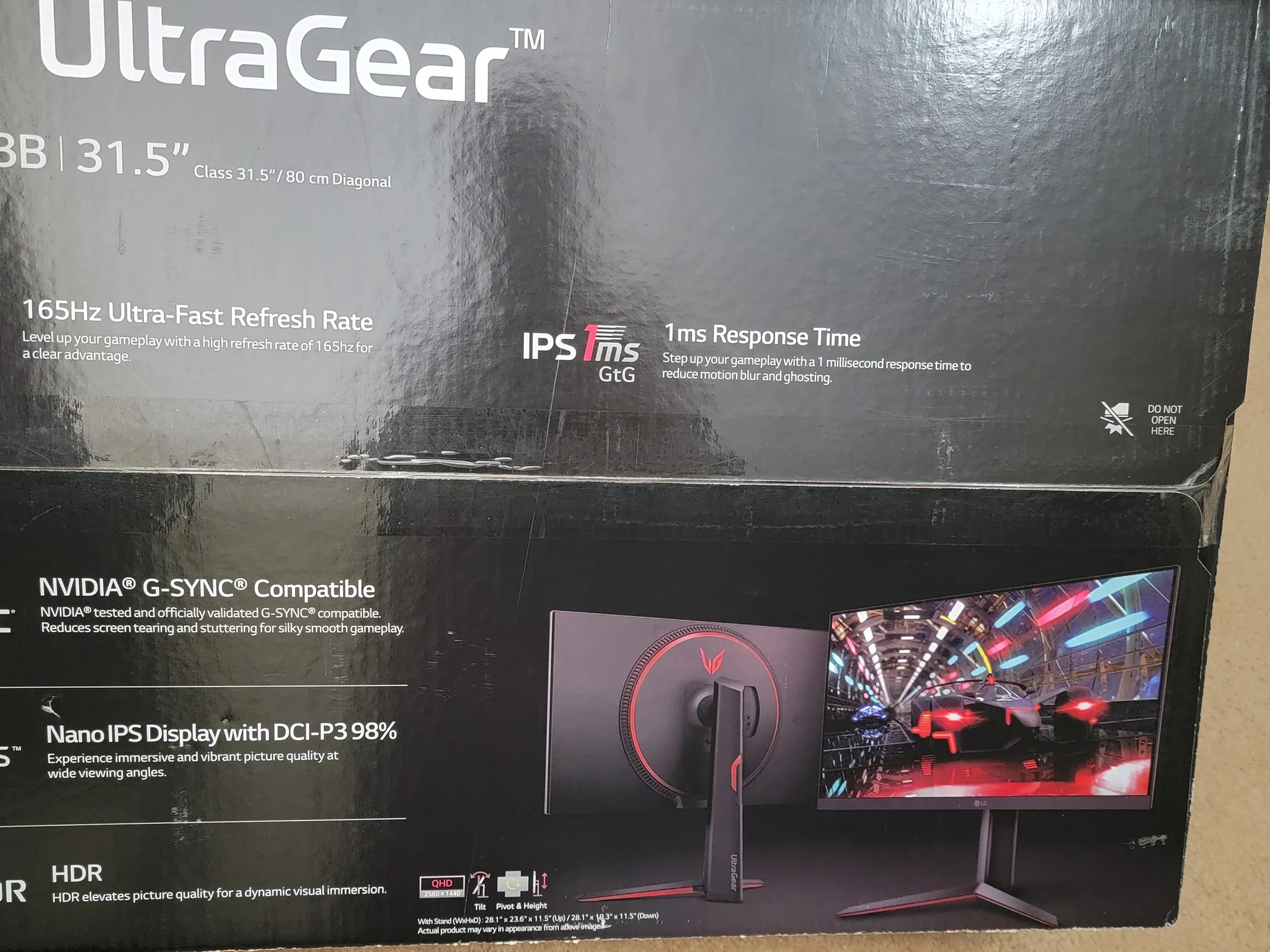 LG 32 inch UltraGear 1440p Nano IPS 1ms 165Hz HDR Monitor with G-SYNC and FreeSync Compatibility