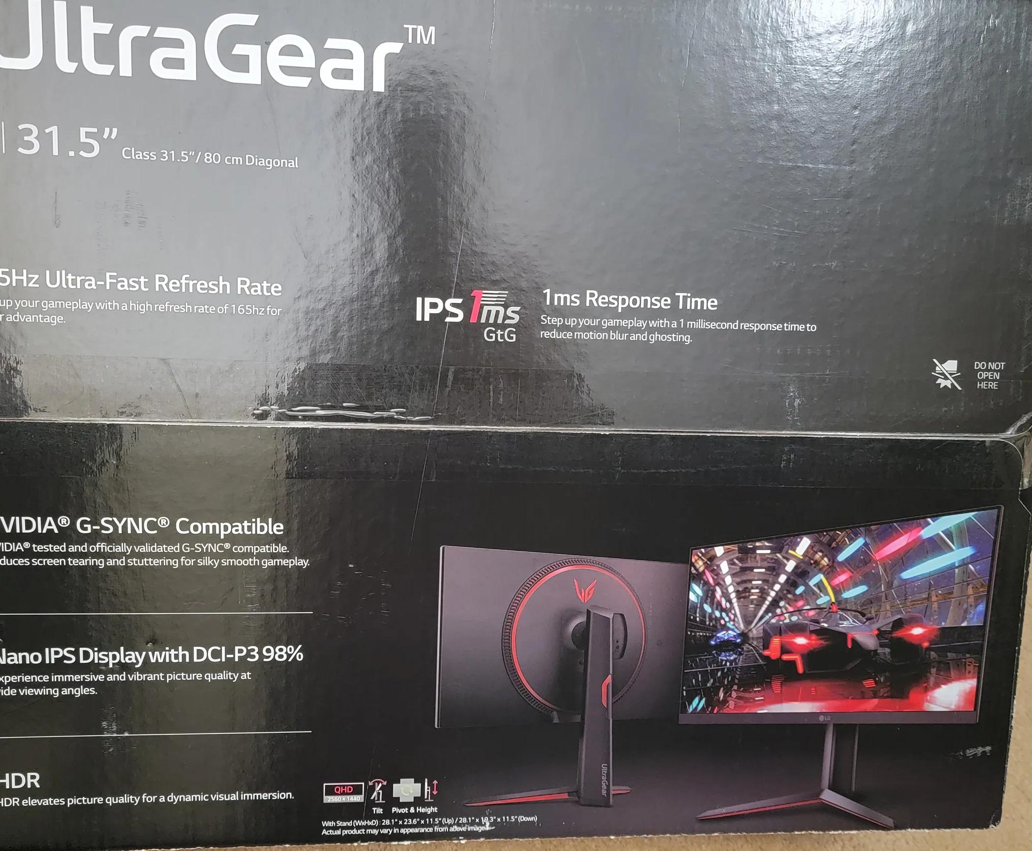 LG 32 inch UltraGear 1440p Nano IPS 1ms 165Hz HDR Monitor with G-SYNC and FreeSync Compatibility