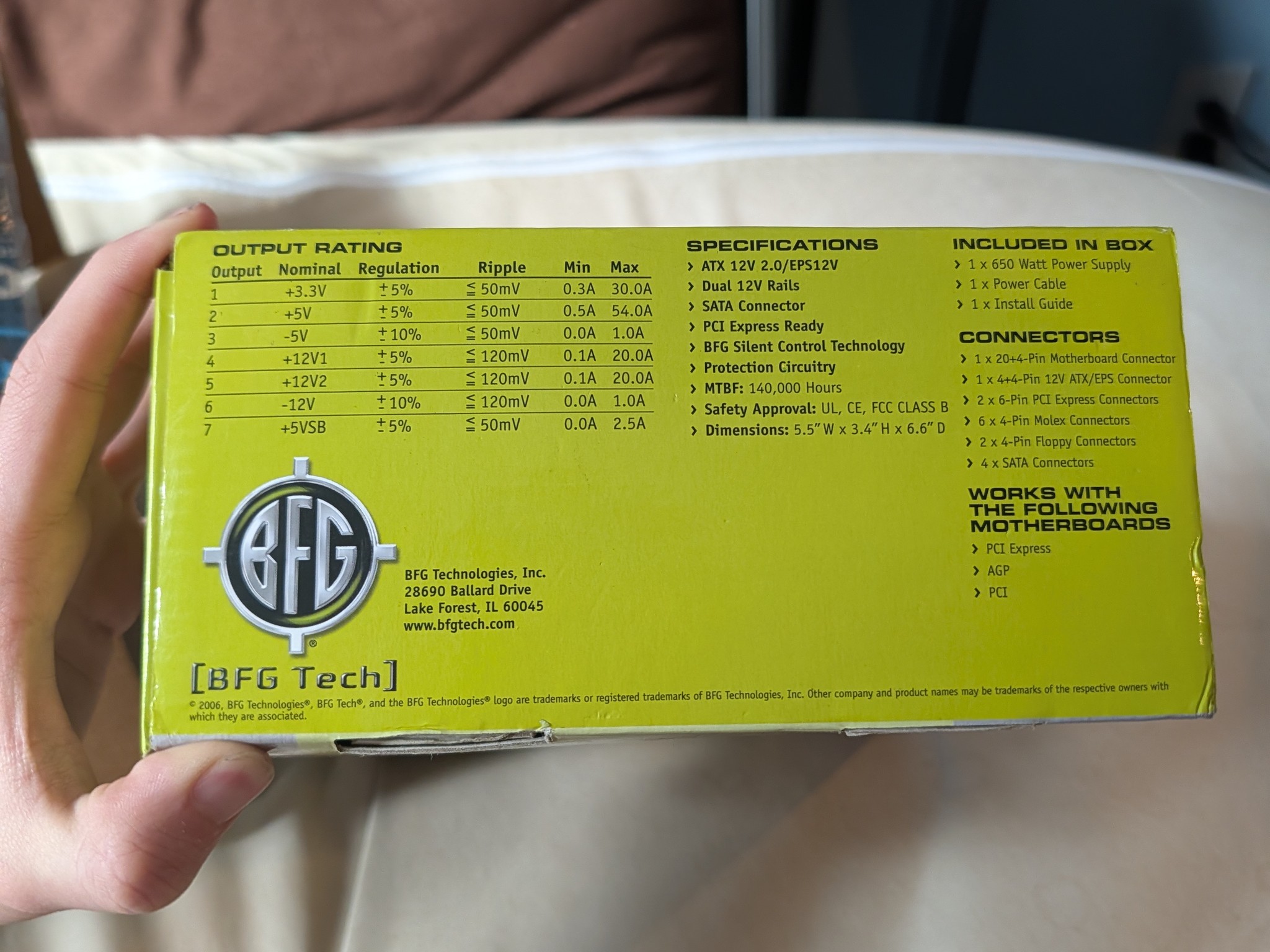 BRAND NEW BFG 650W PSU