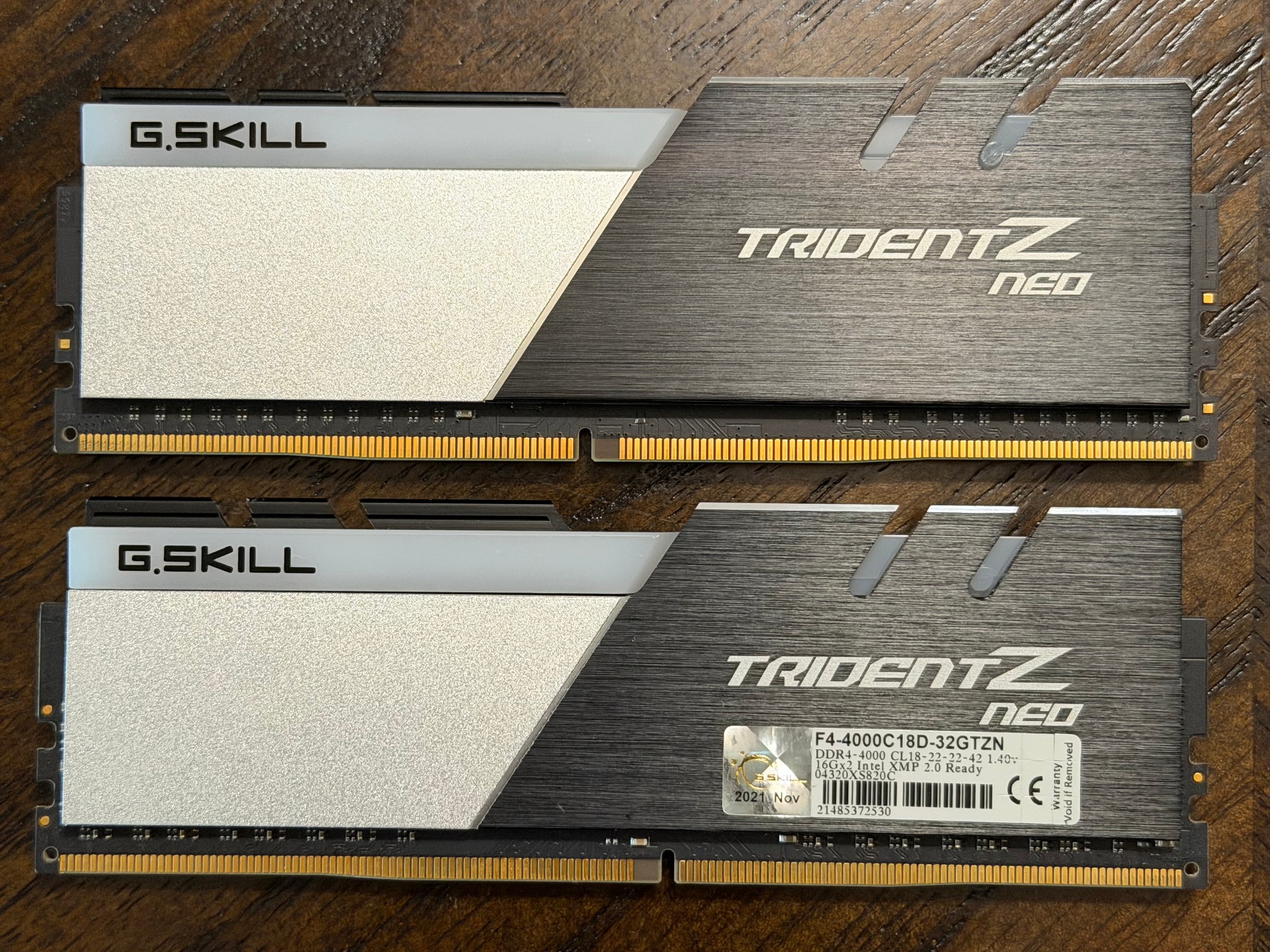 G.Skill Trident Z Neo 32GB (2x16GB) 4000MHz CL18 DDR4 RAM