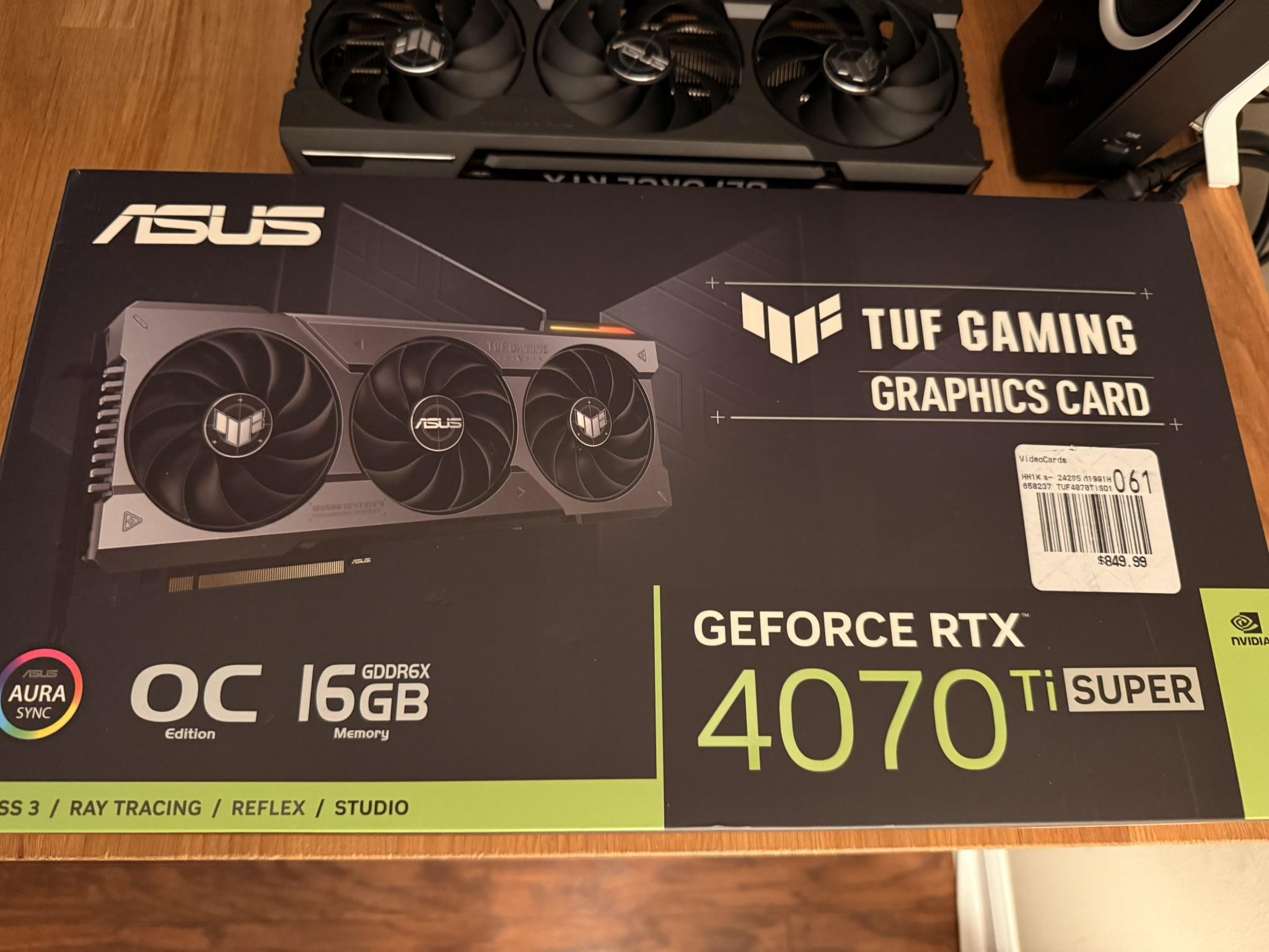 ASUS TUF Gaming NVIDIA GeForce RTX 4070 Ti SUPER OC 16 GB GDDR6X! WORKS PERFECT!